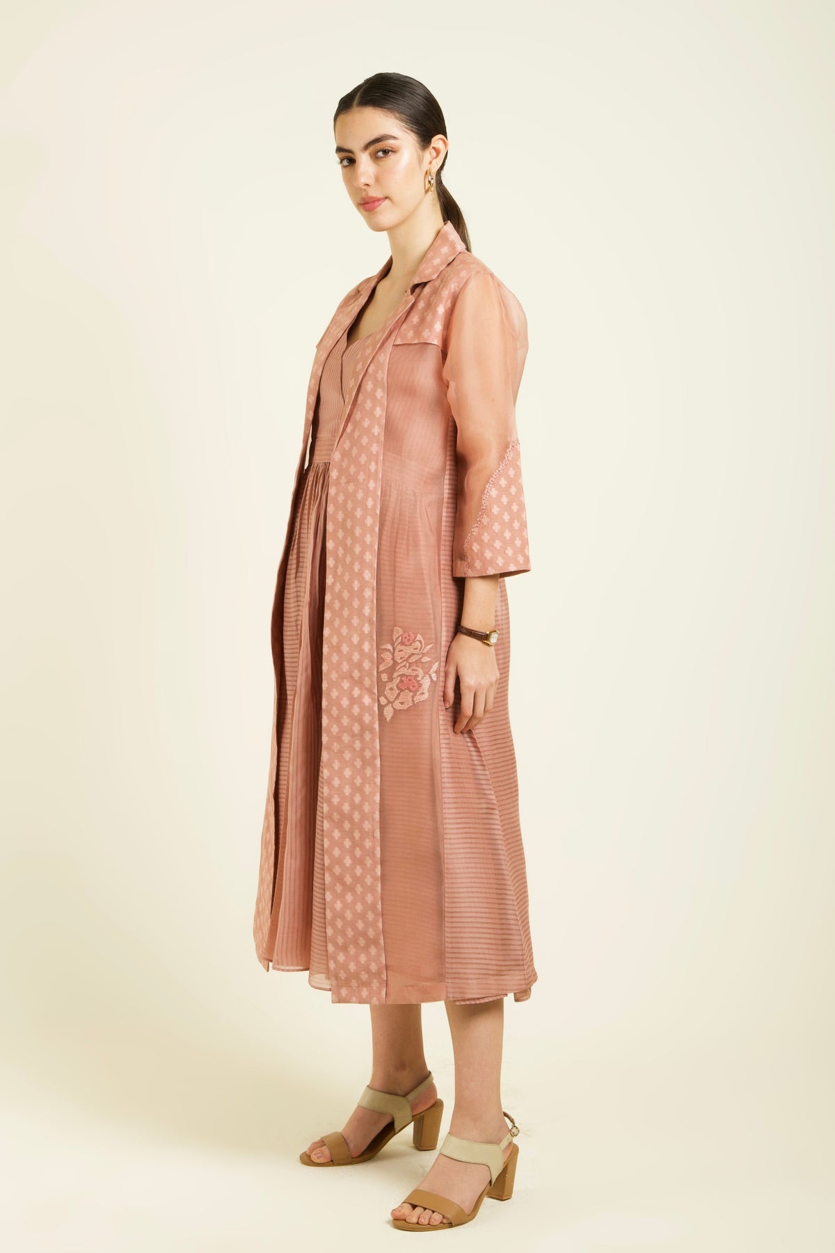 Almond Stripe Jacket Dress
