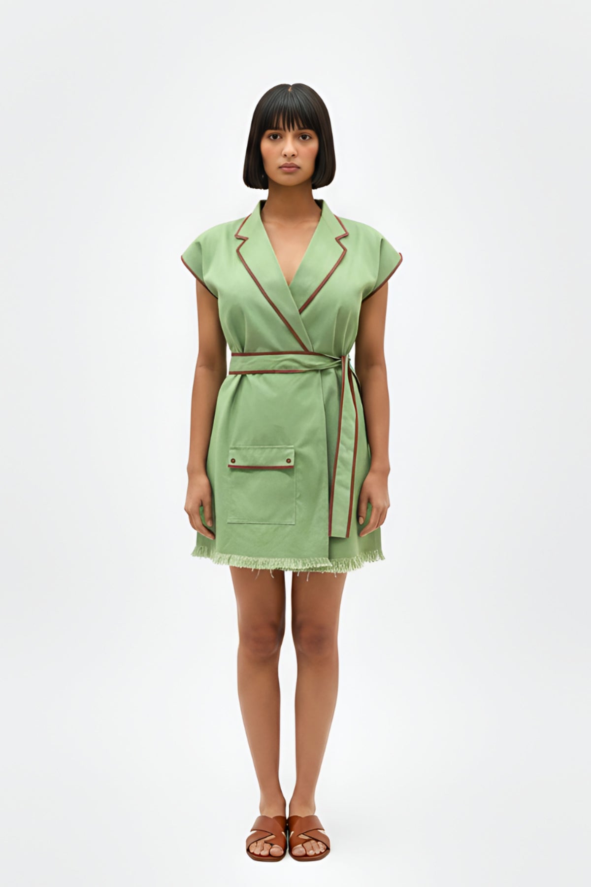 Asparagus Green Short Dress