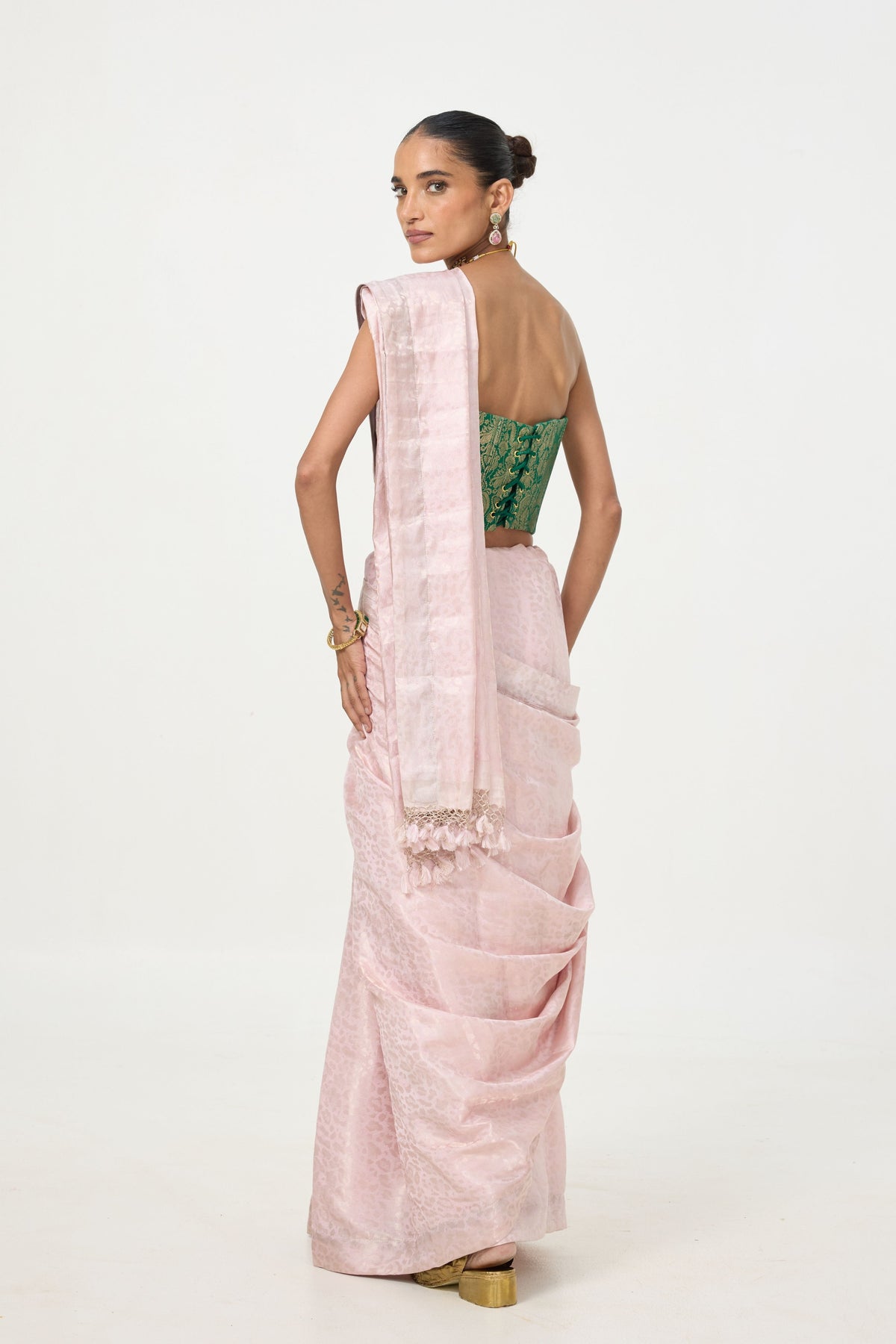 Pink Tissue Saree
