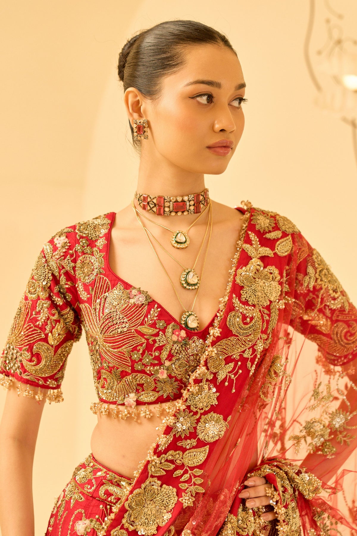 Floral Bridal Lehenga  Set