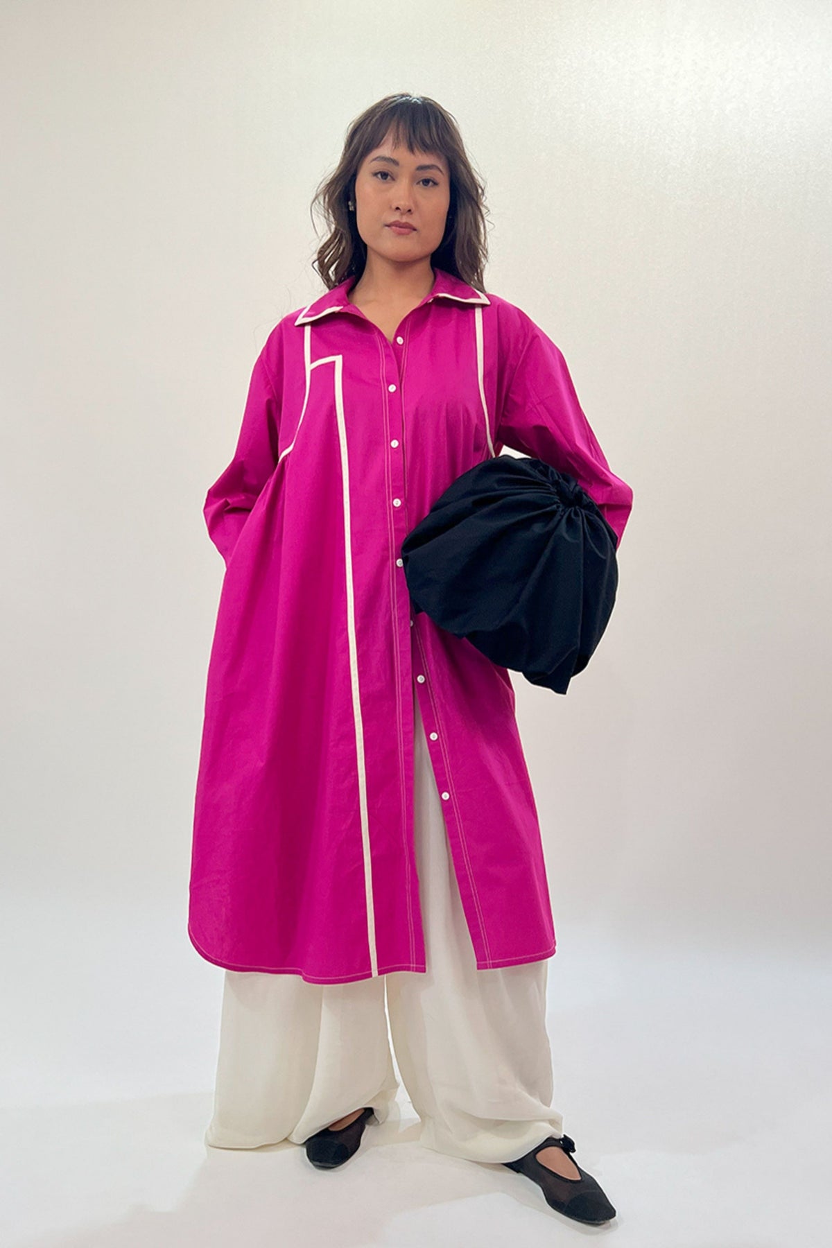 Fuchsia Line Shirt Dress