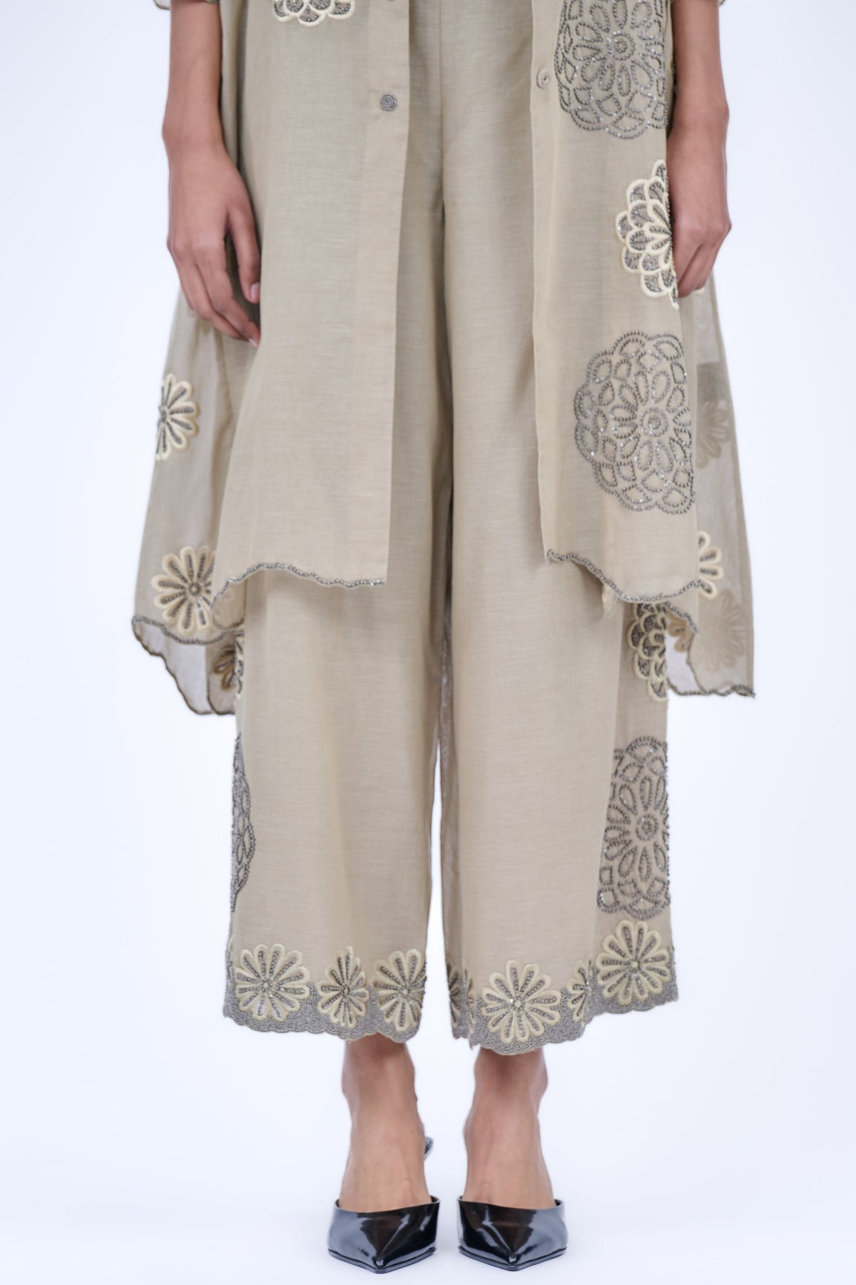 Silver Beaded Threadwork Jacket