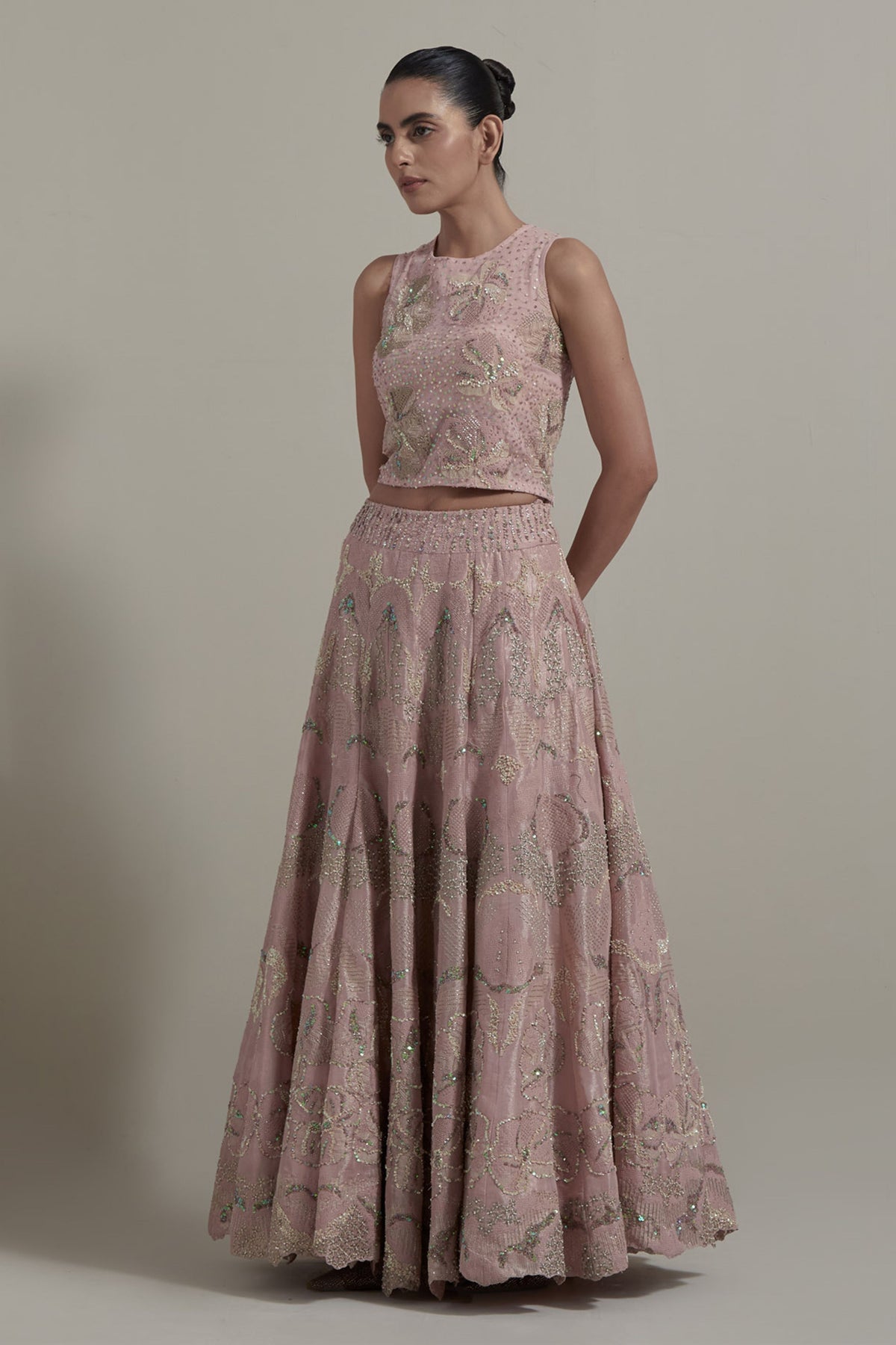 Pink Embellished Lehenga Set