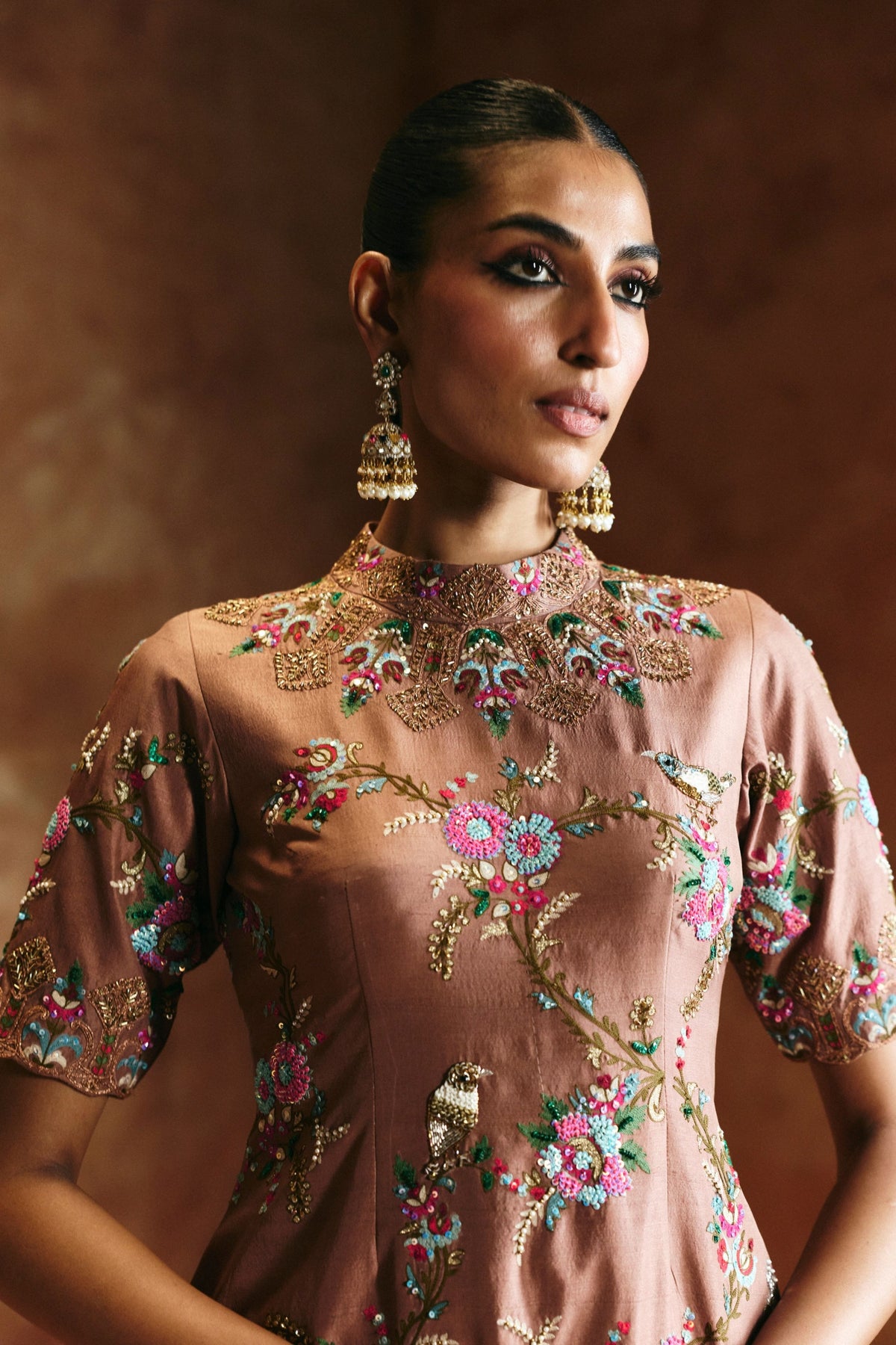 Bronze Zardozi Sindh Sharara Set