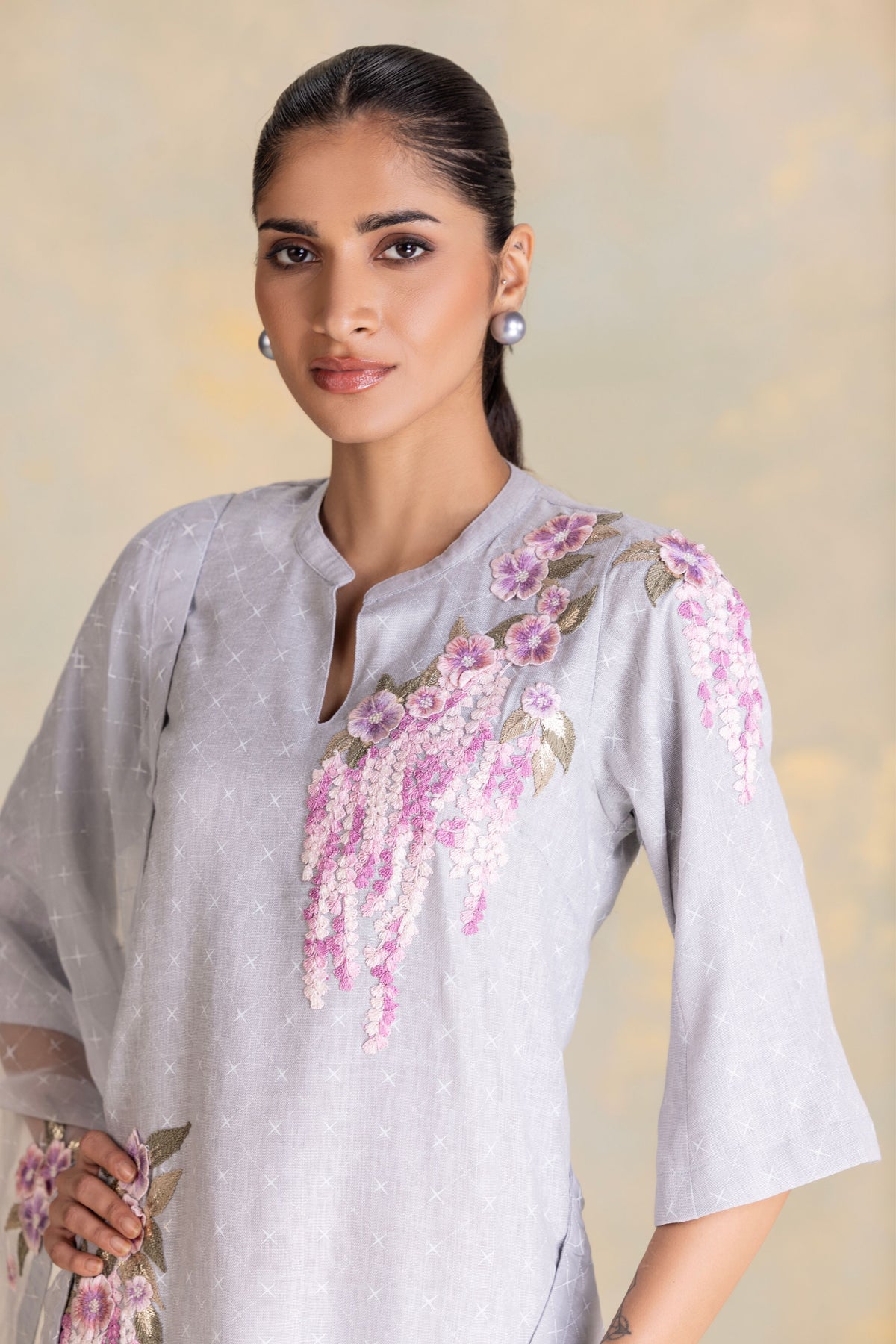 Delfina Smoke Kurta Set