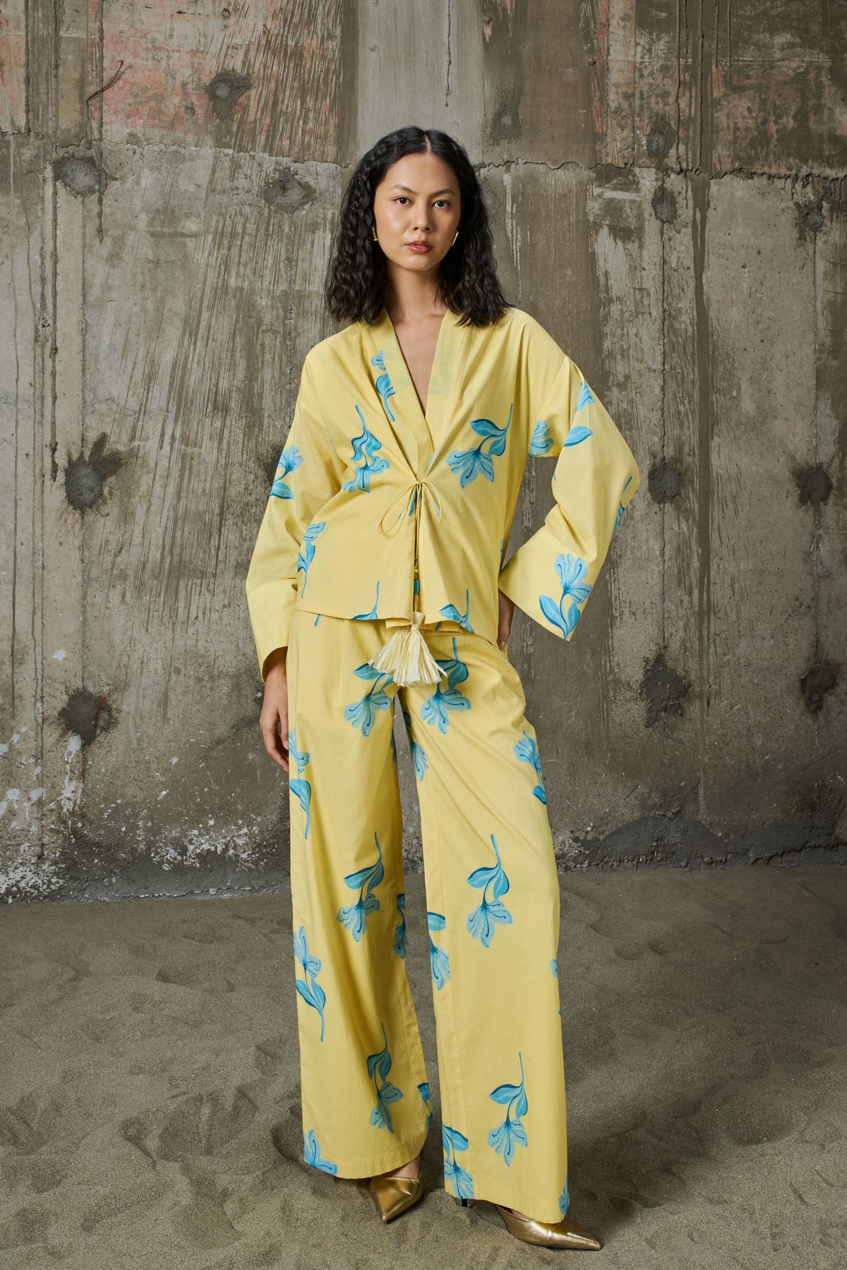 Sunlit Bloom Straight Trousers