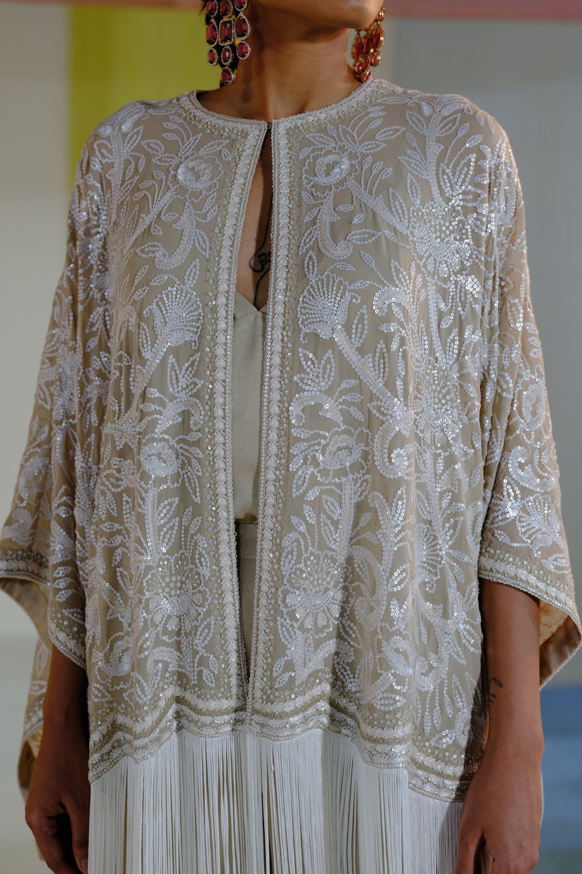 Beige Myra Cape Set