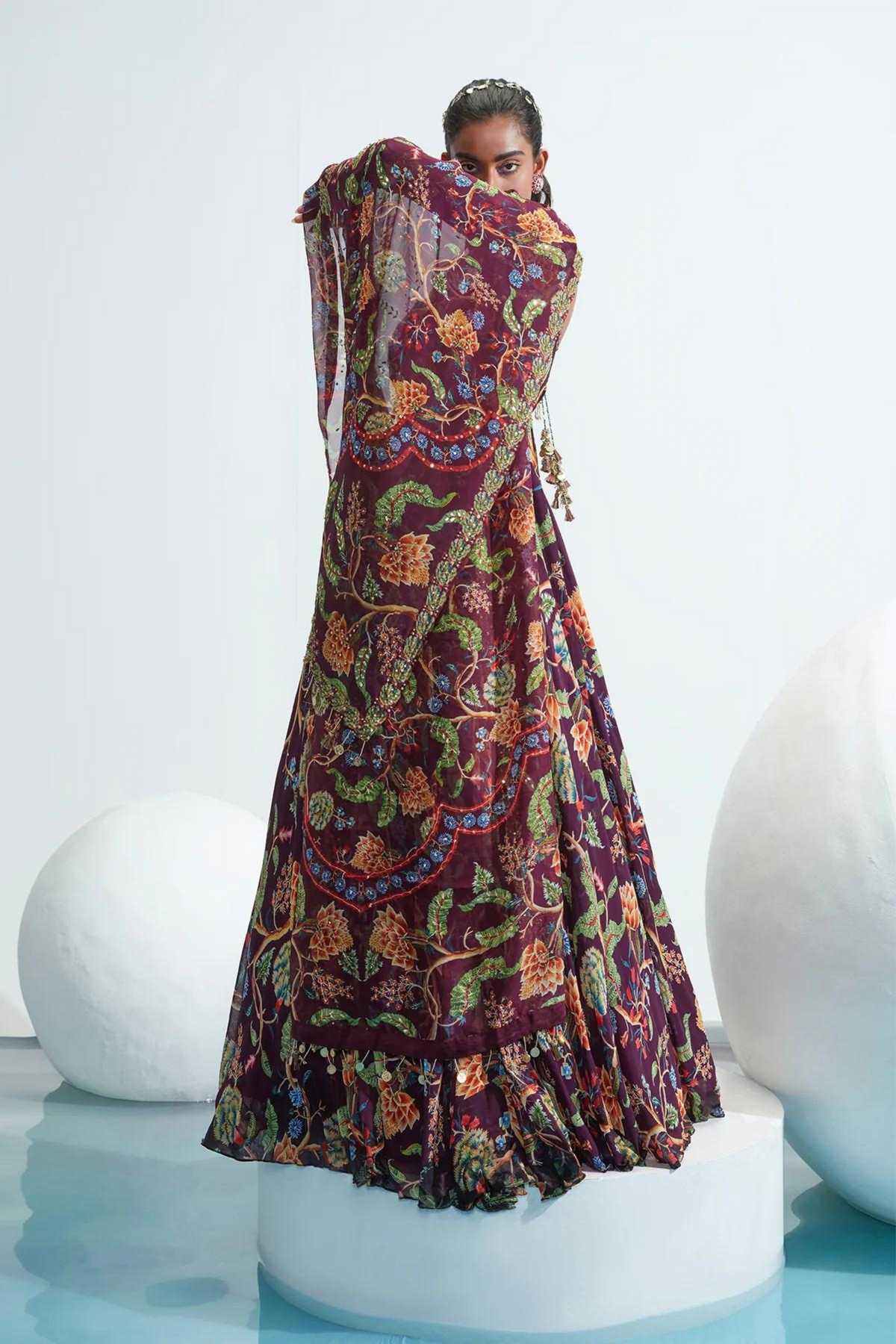 Marwa Purple Embroidered Anarkali Set