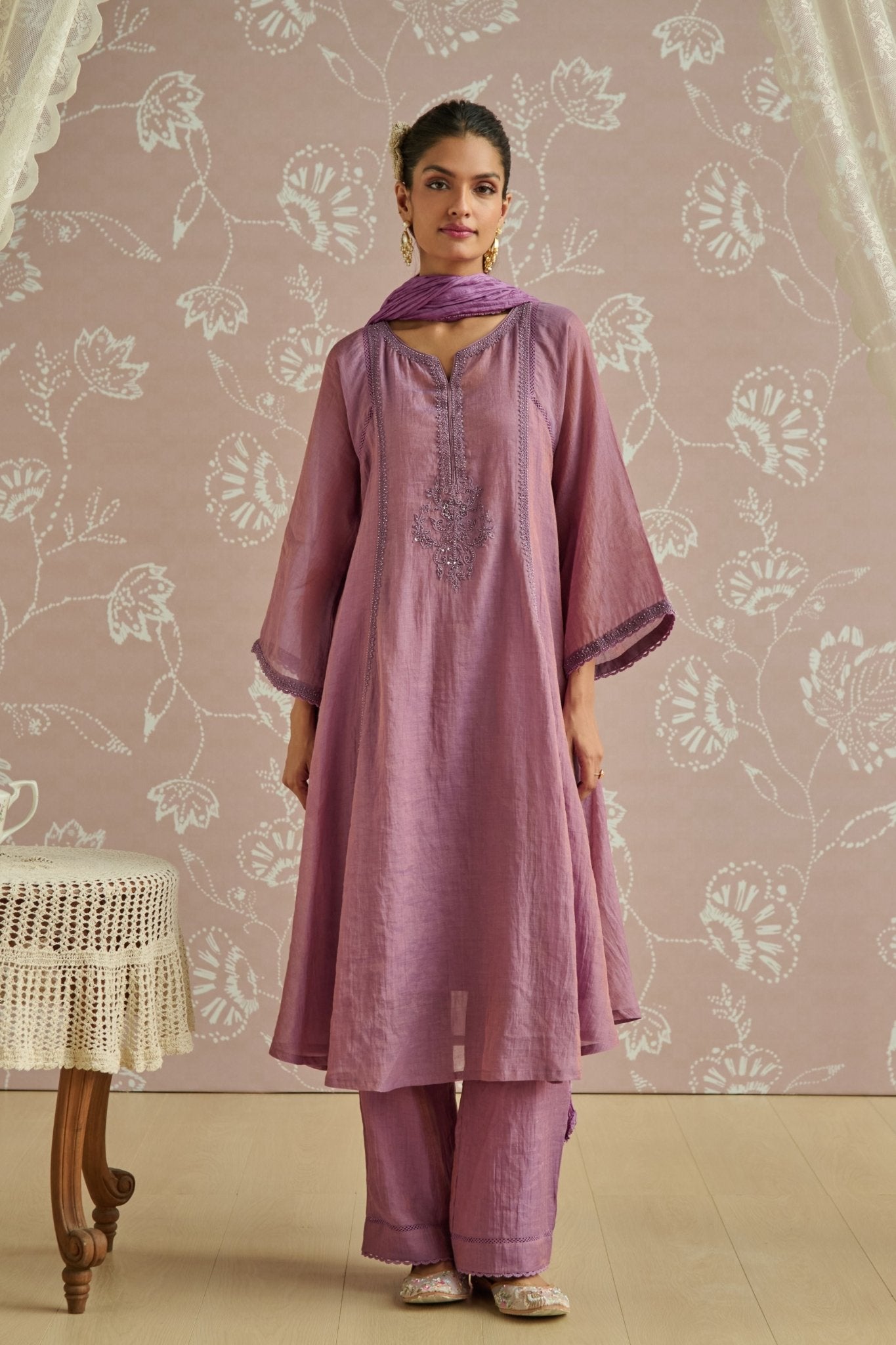 Lilac Tara Kurta Set - Kritika Dawar - Elahe