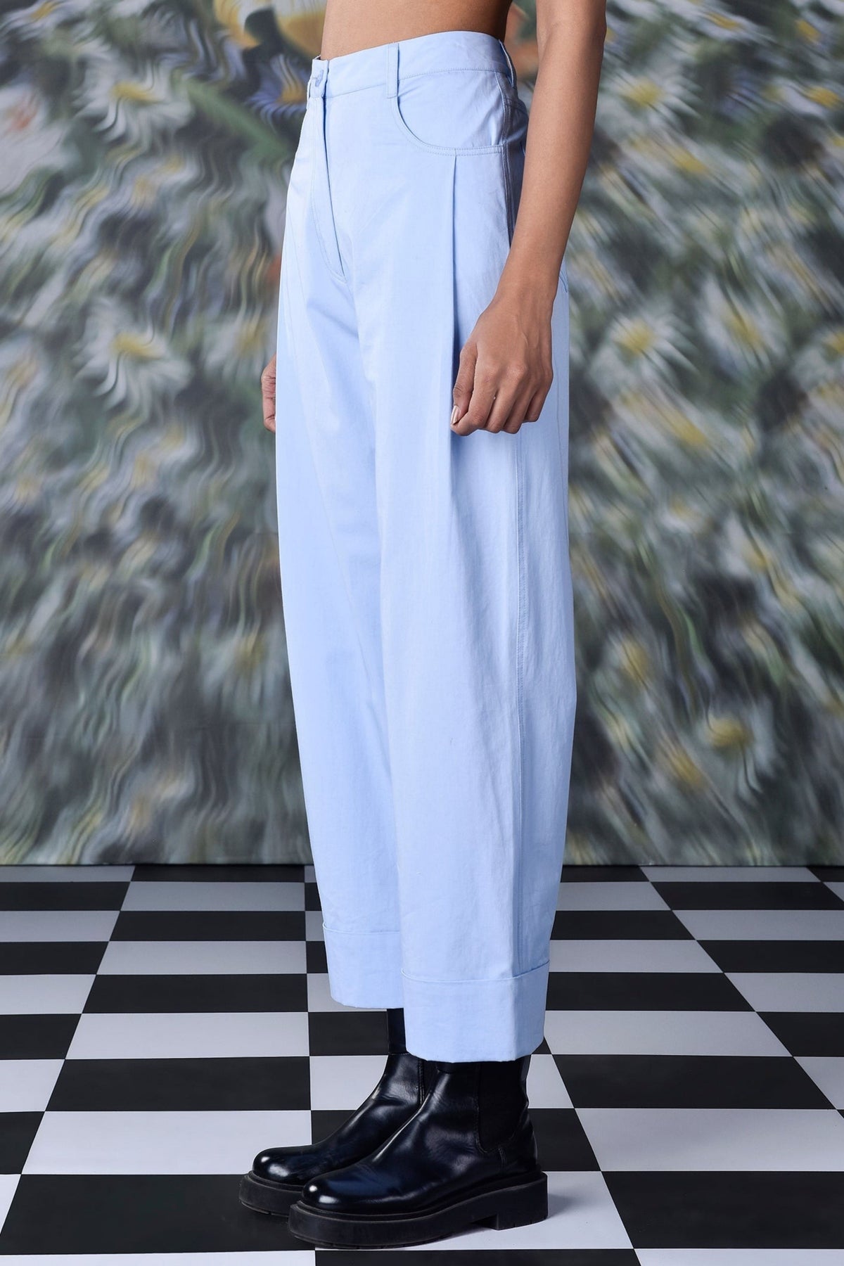 Cotton Twill Trousers Light Blue