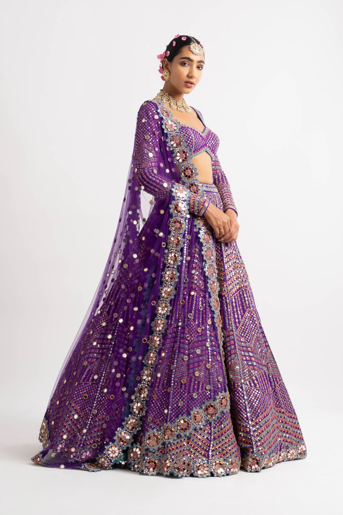 Purple heavy lehenga