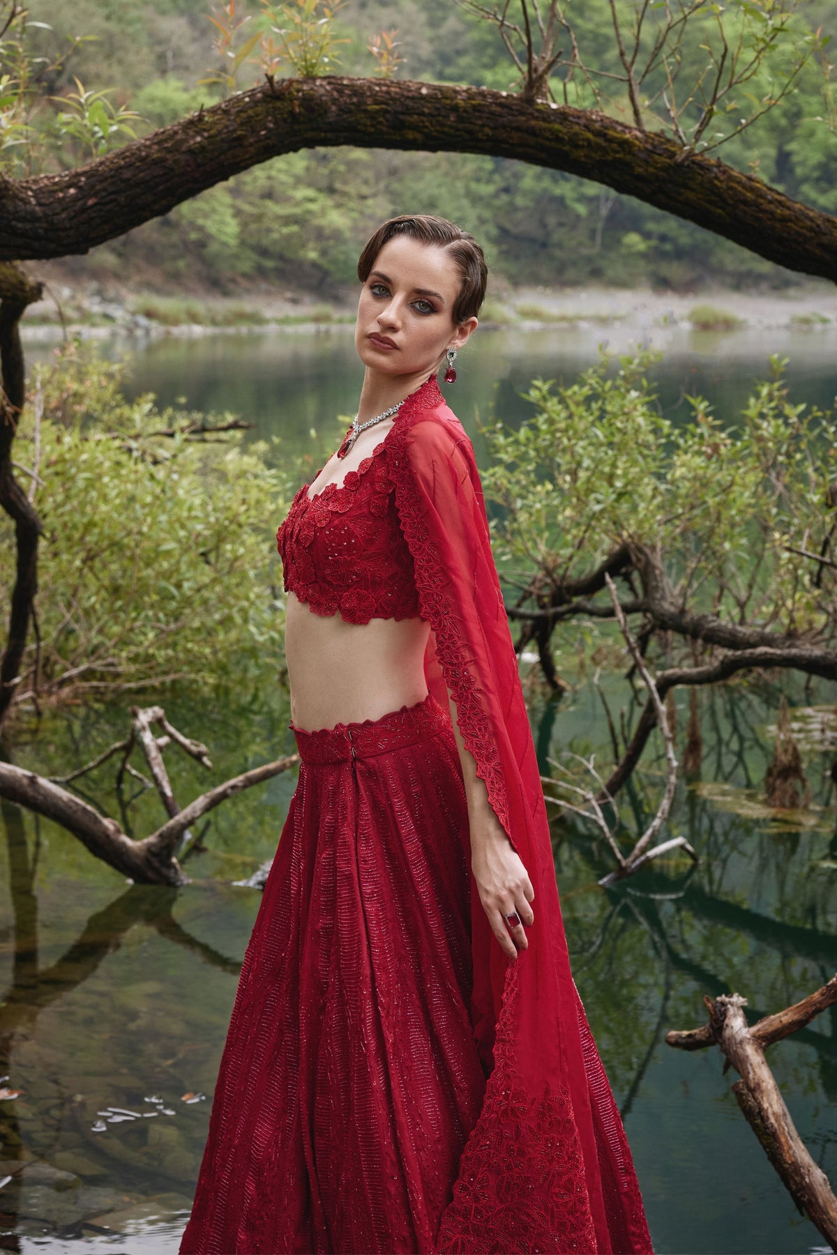 Scarlet Lehenga Set