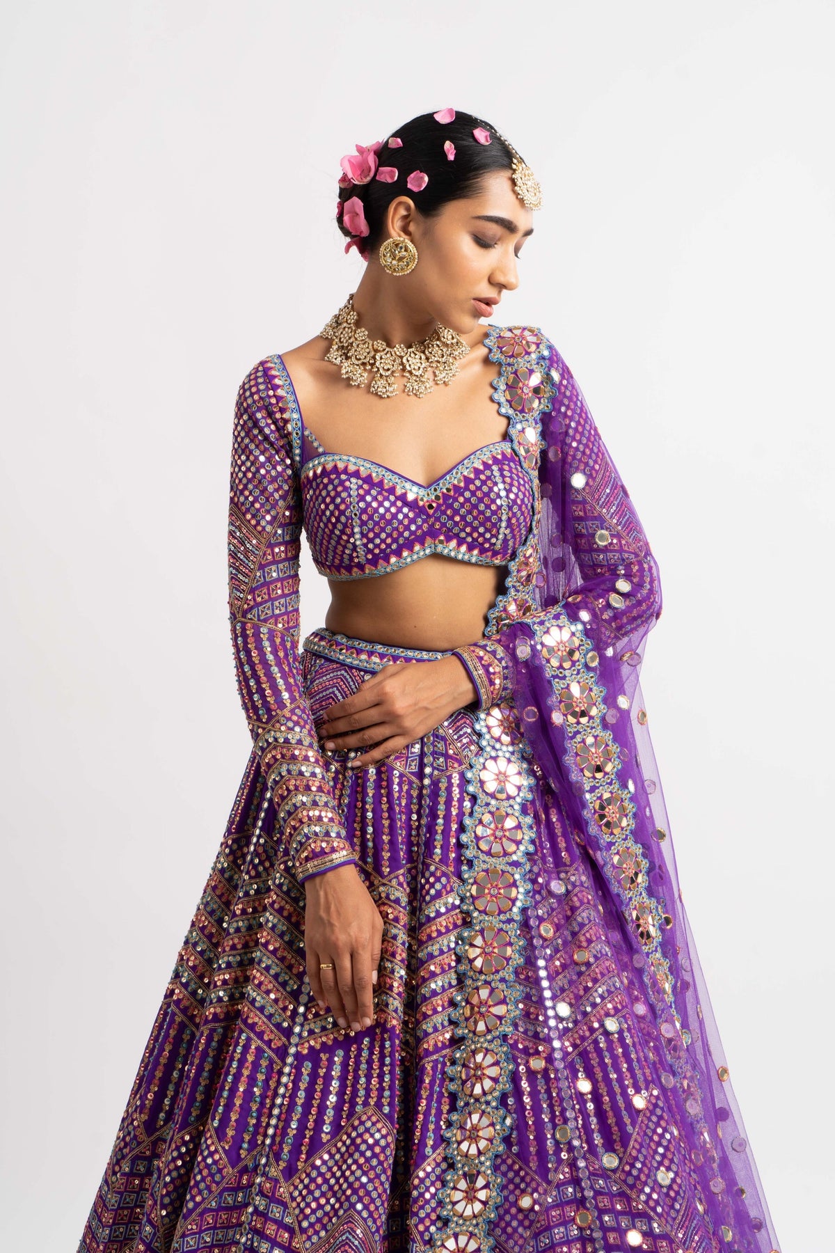 Purple heavy lehenga