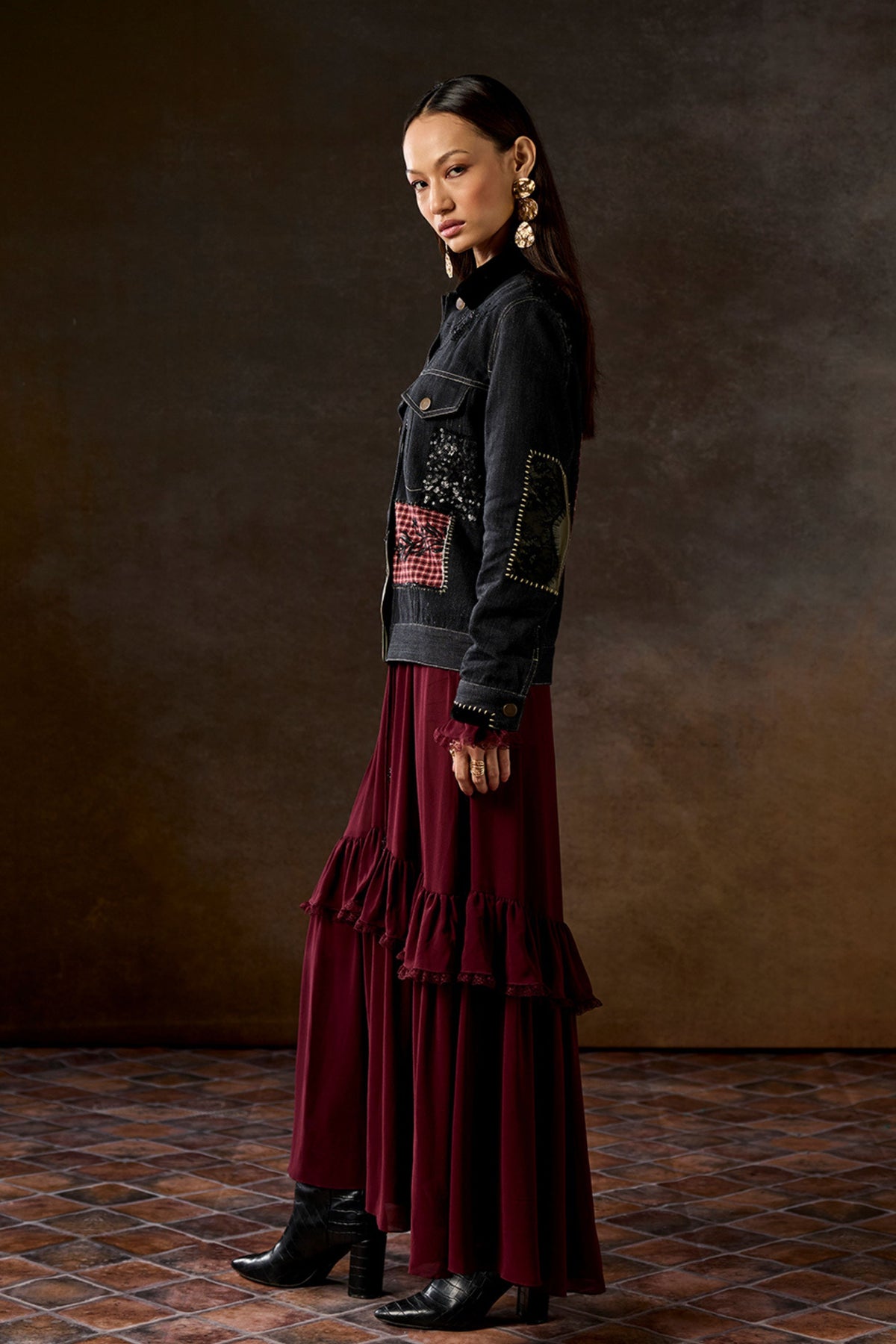 Nina Patchwork Denim Jacket