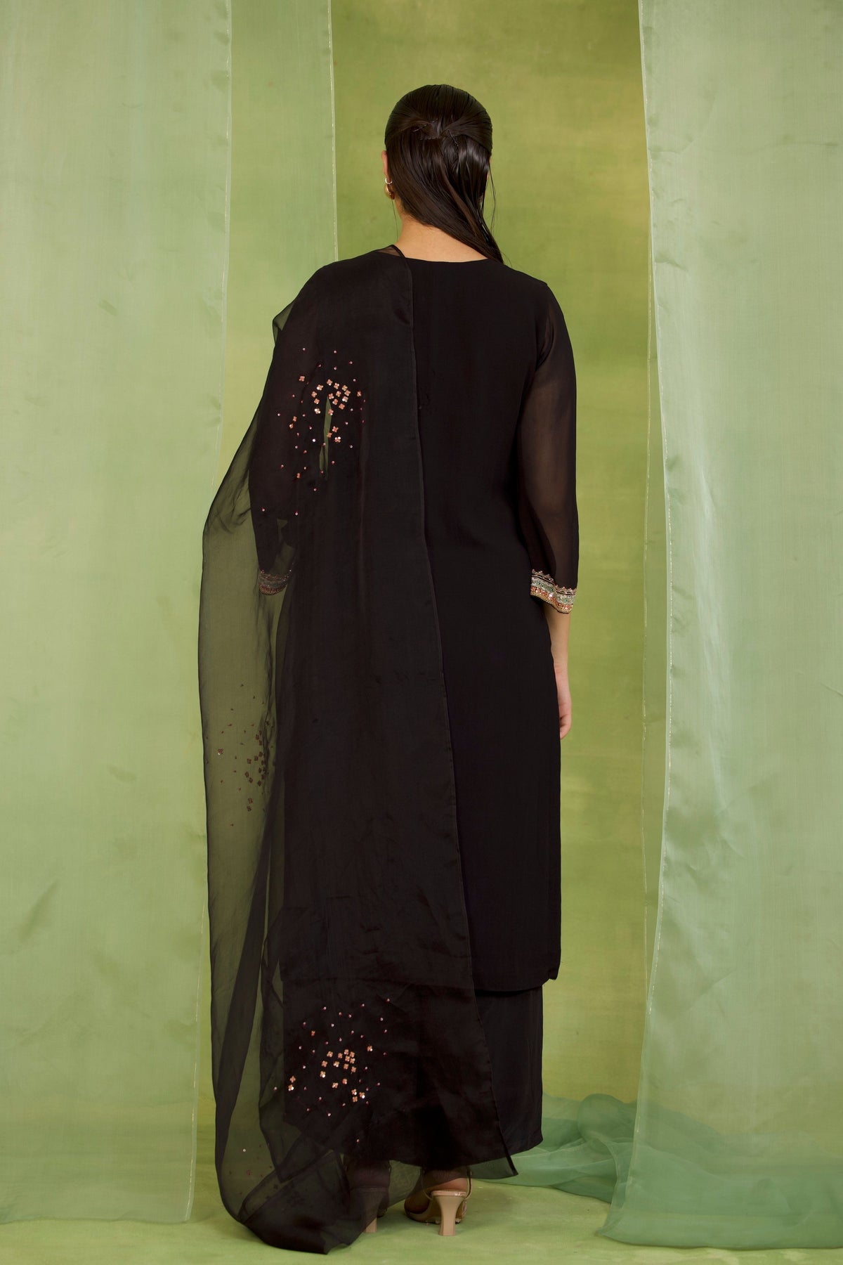 Black Georgette Kurta Set