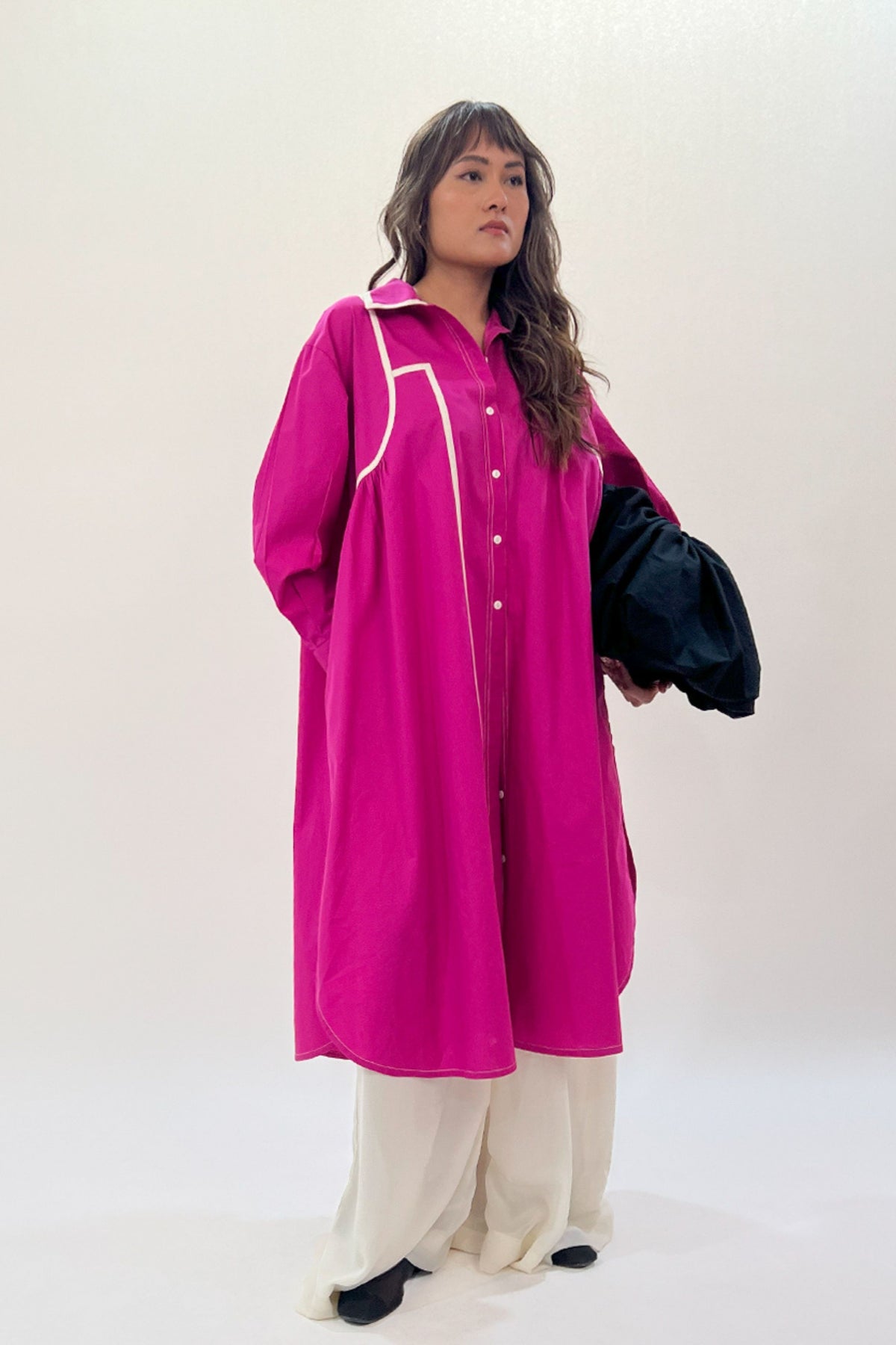 Fuchsia Line Shirt Dress