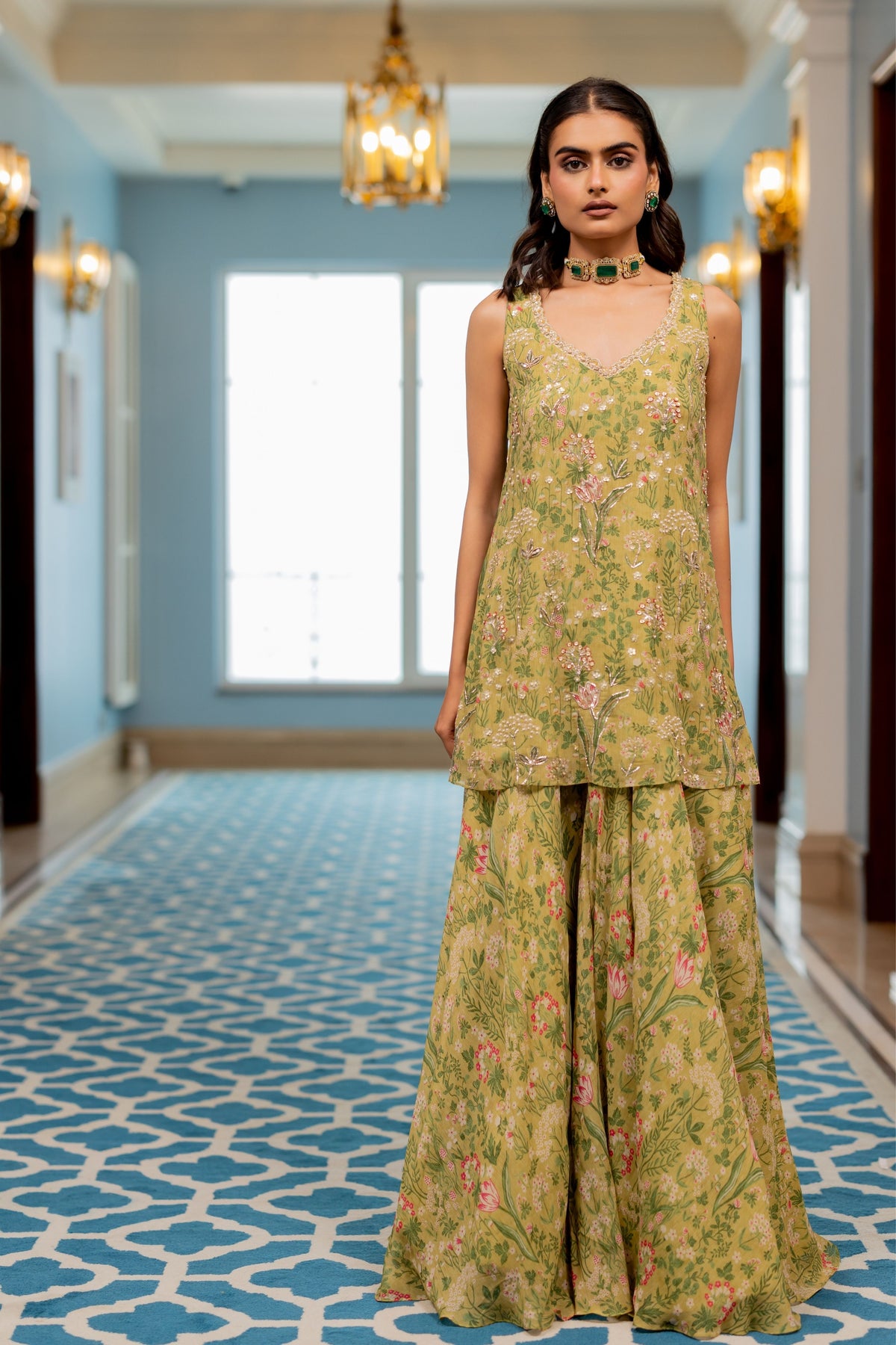 Missy Sage Green Sharara Set