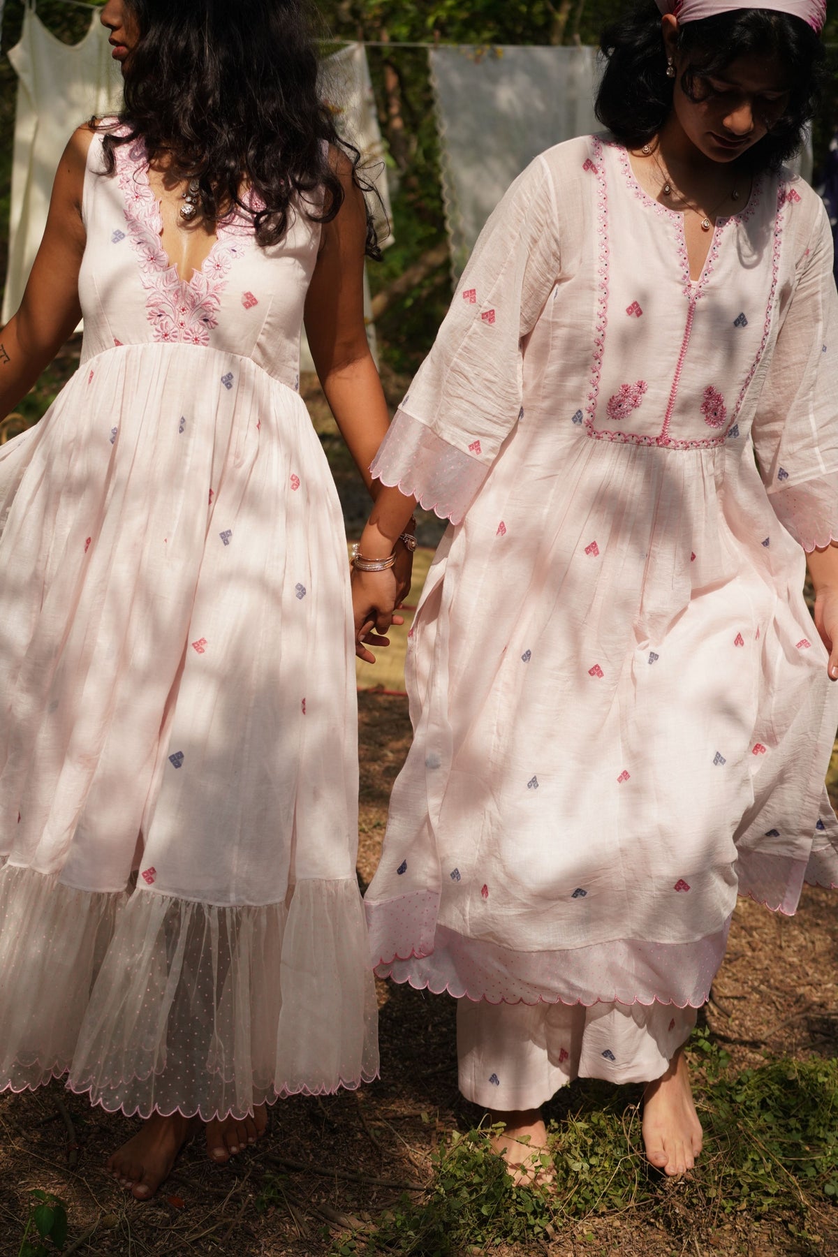 Zikra Kurta Set In Blush Pink