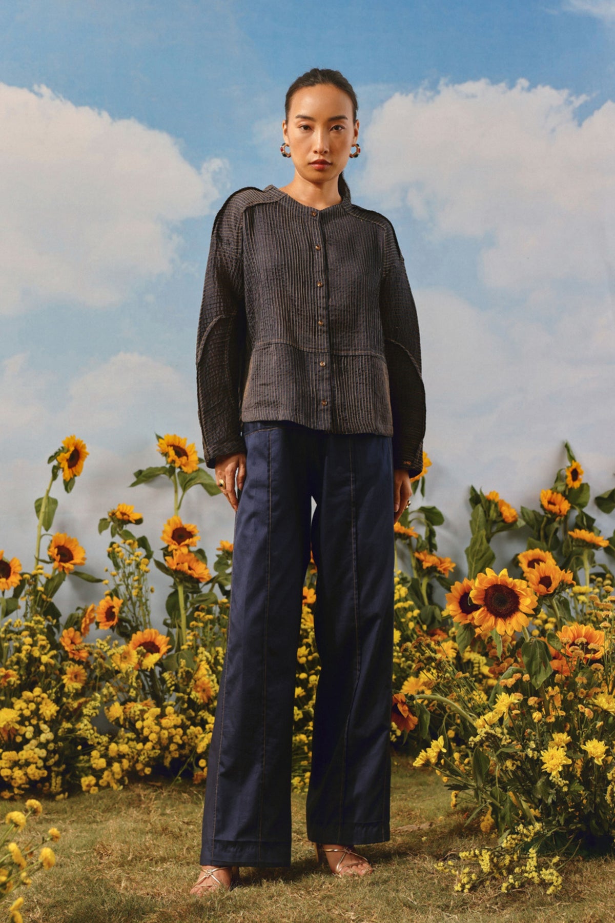 Pintuck Indigo Co-ord Set