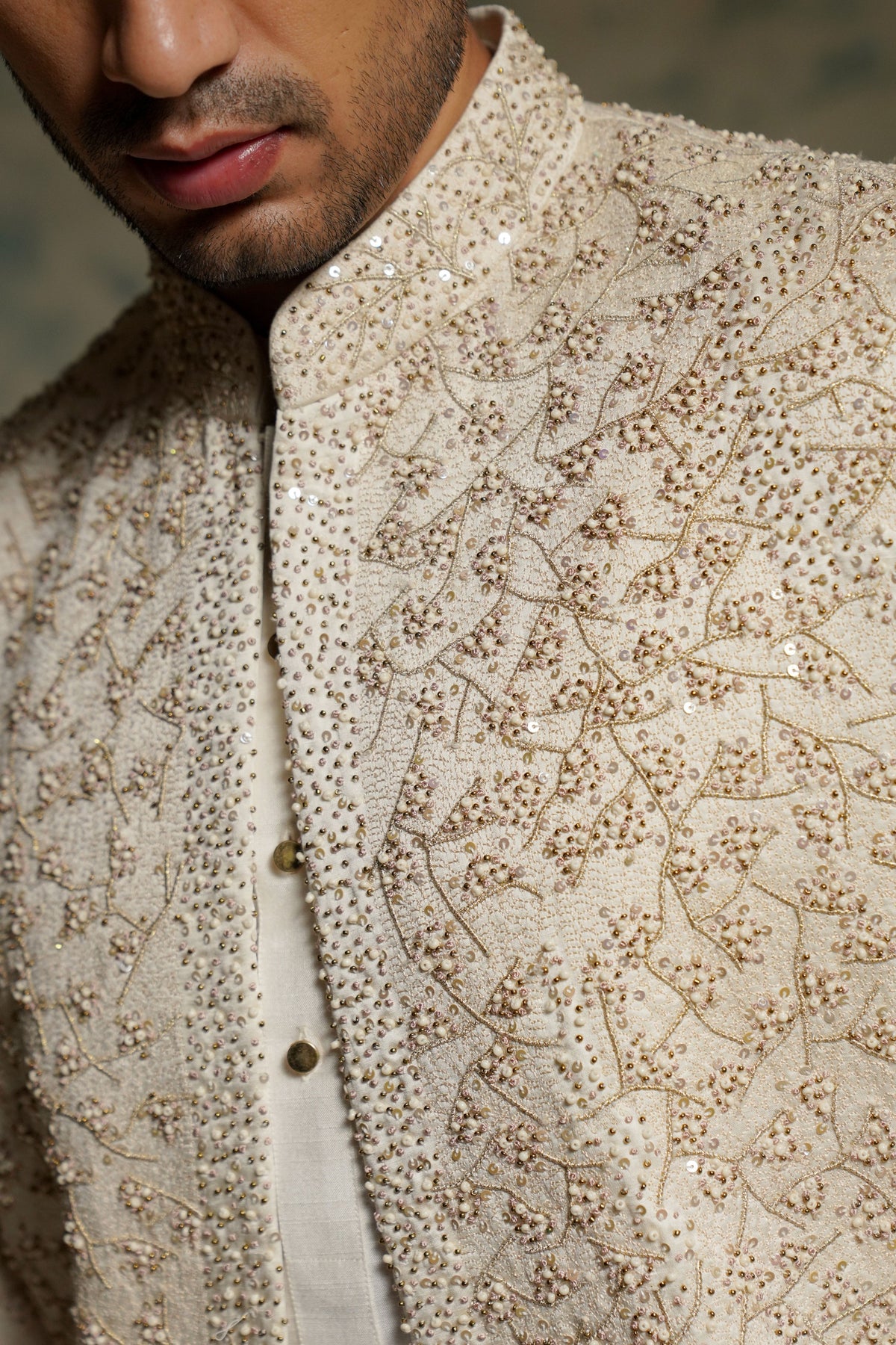 Ivory Pearl Sherwani Set