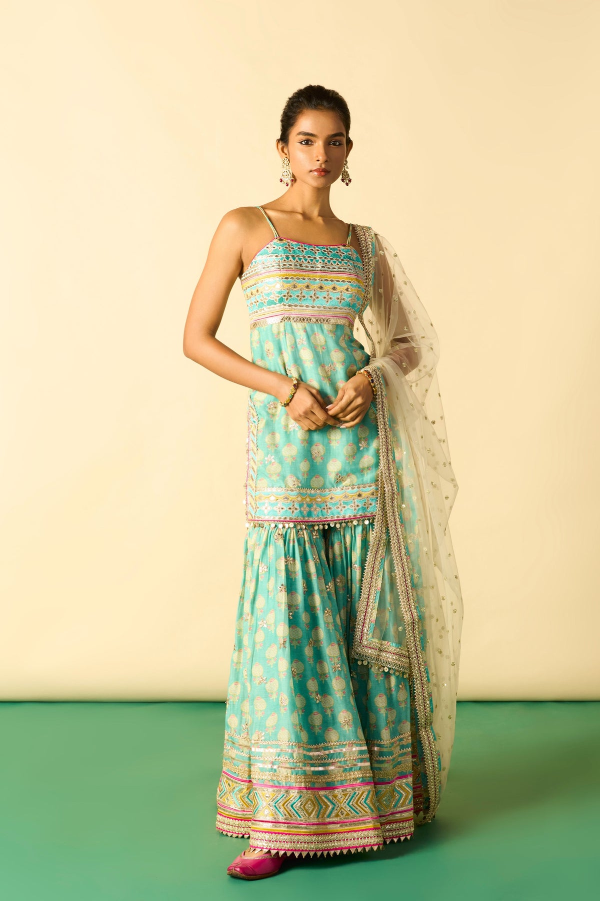 Aqua Dhriaa Strappy Sharara Set