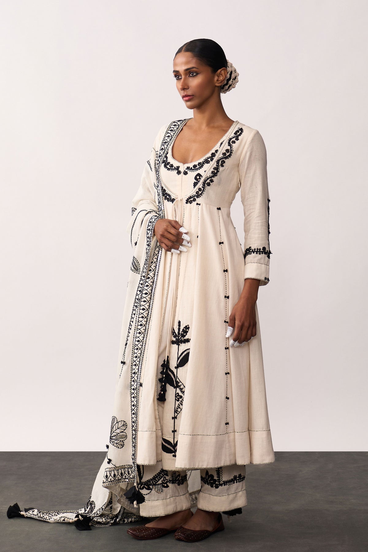 Hazrat Ivory Anarkali Set