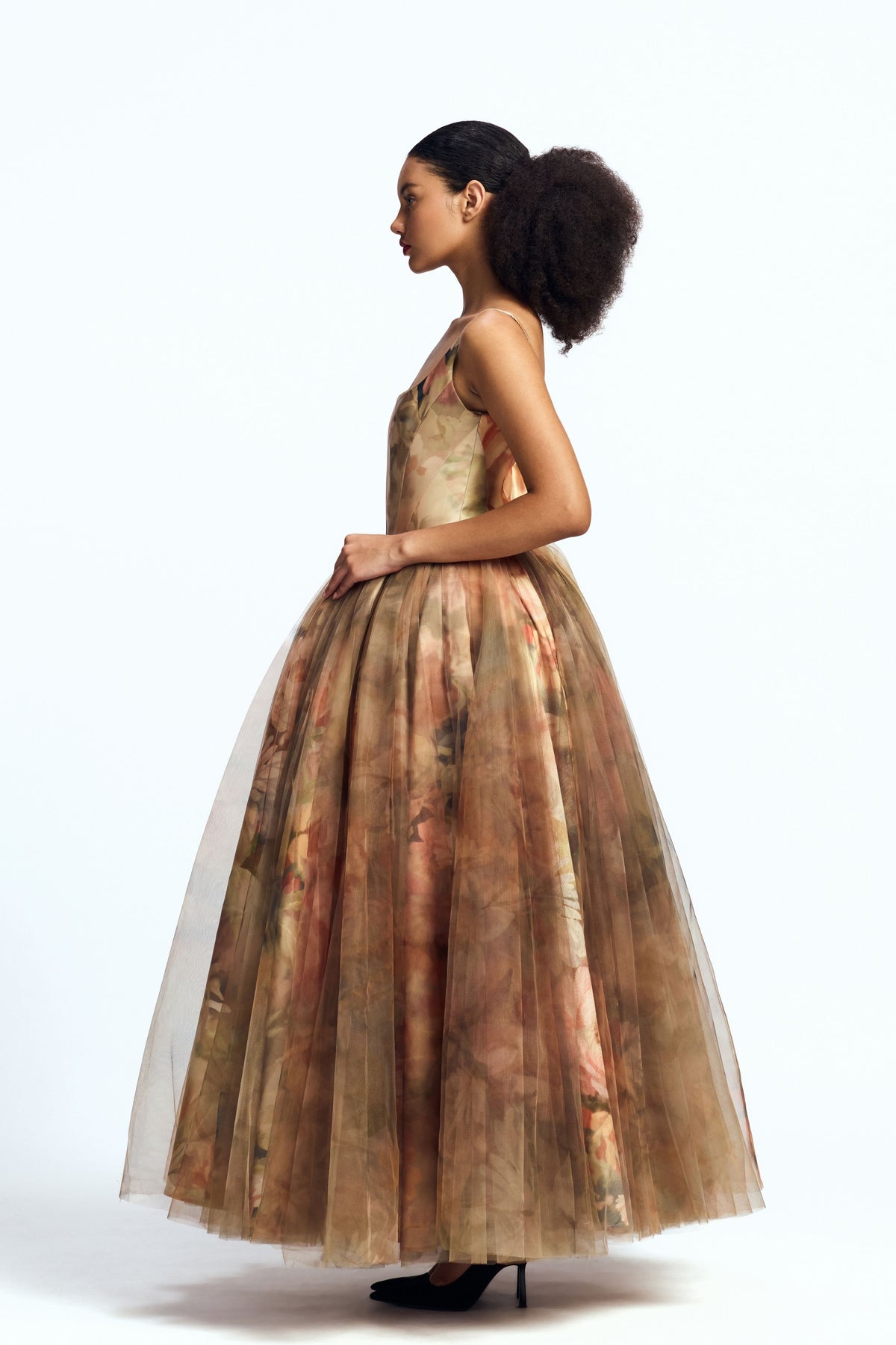 Panelled Corseted Midi Gown