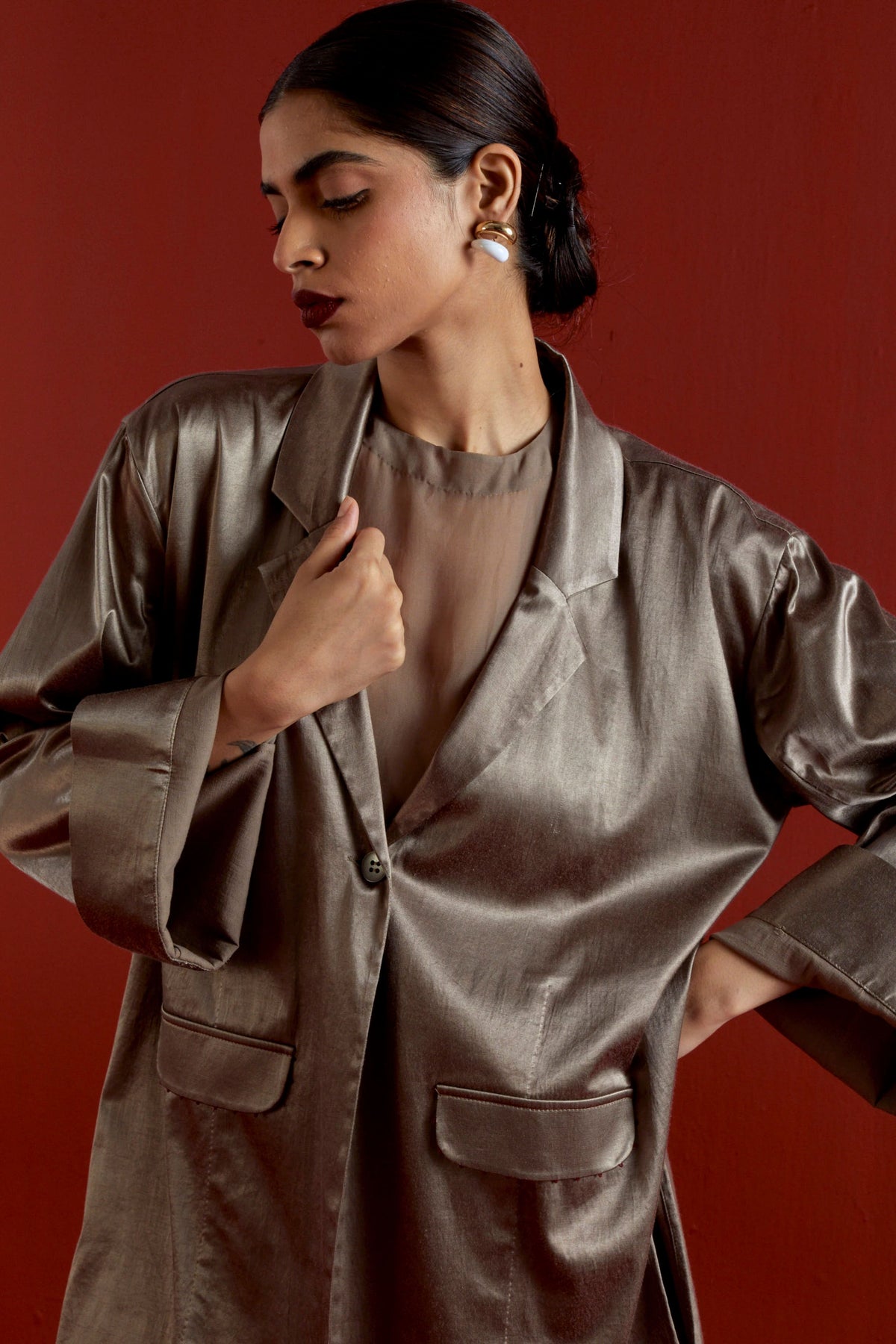 Wide Sleeve Jacket Set