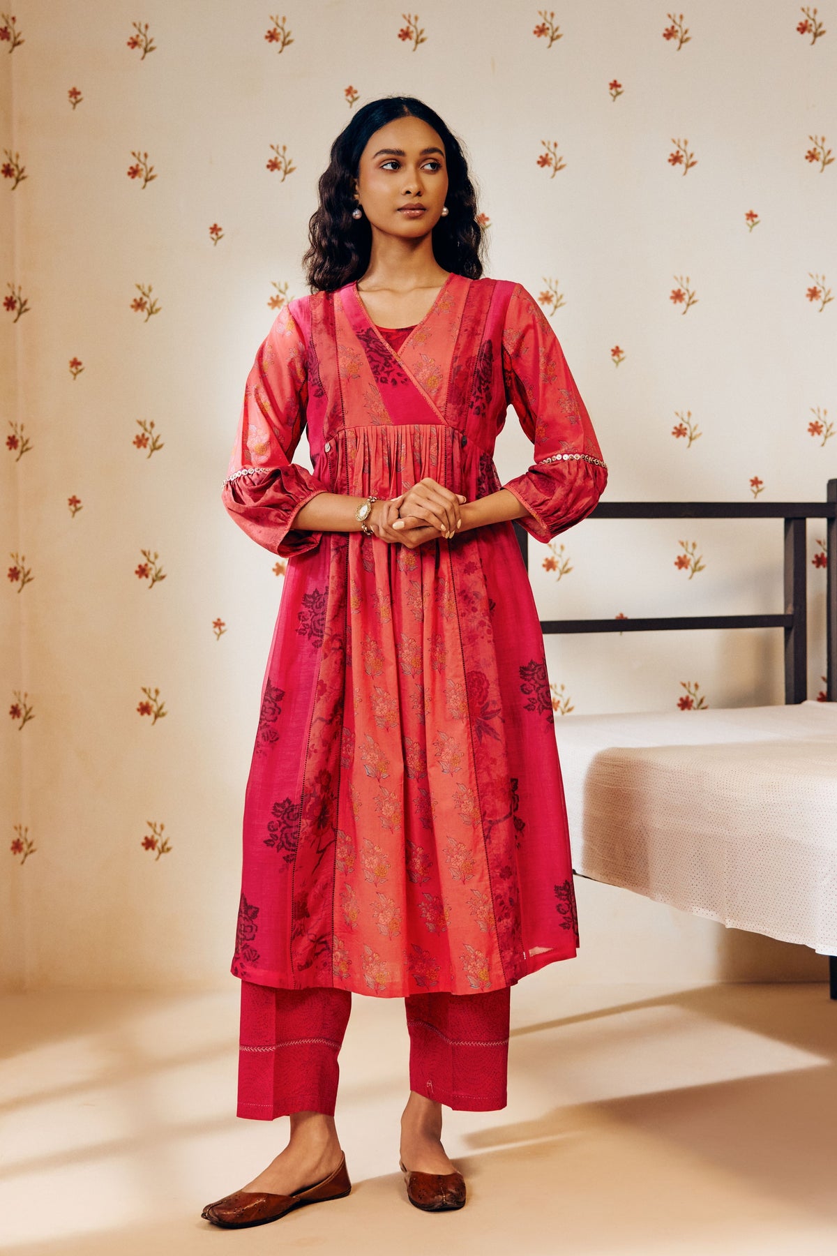 Rose Pink Printed Kurta Set