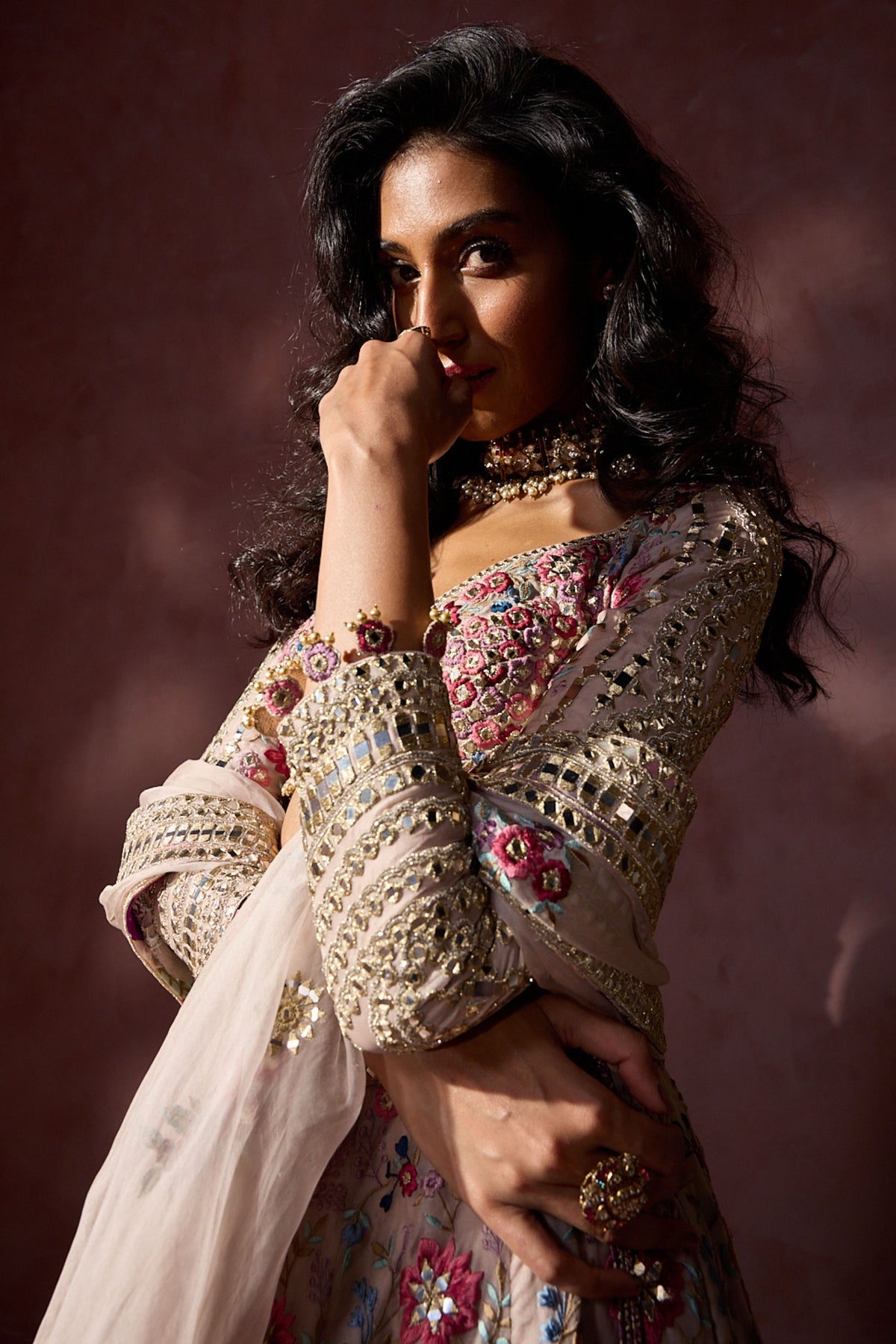 Dusty Pink Lehenga Set