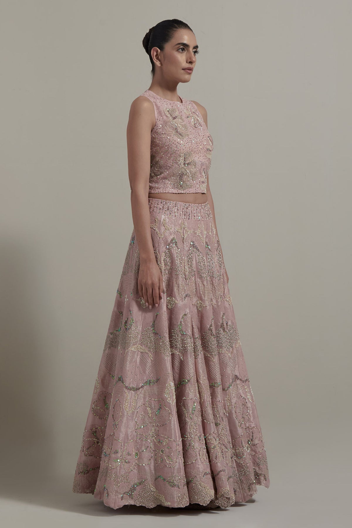Pink Embellished Lehenga Set