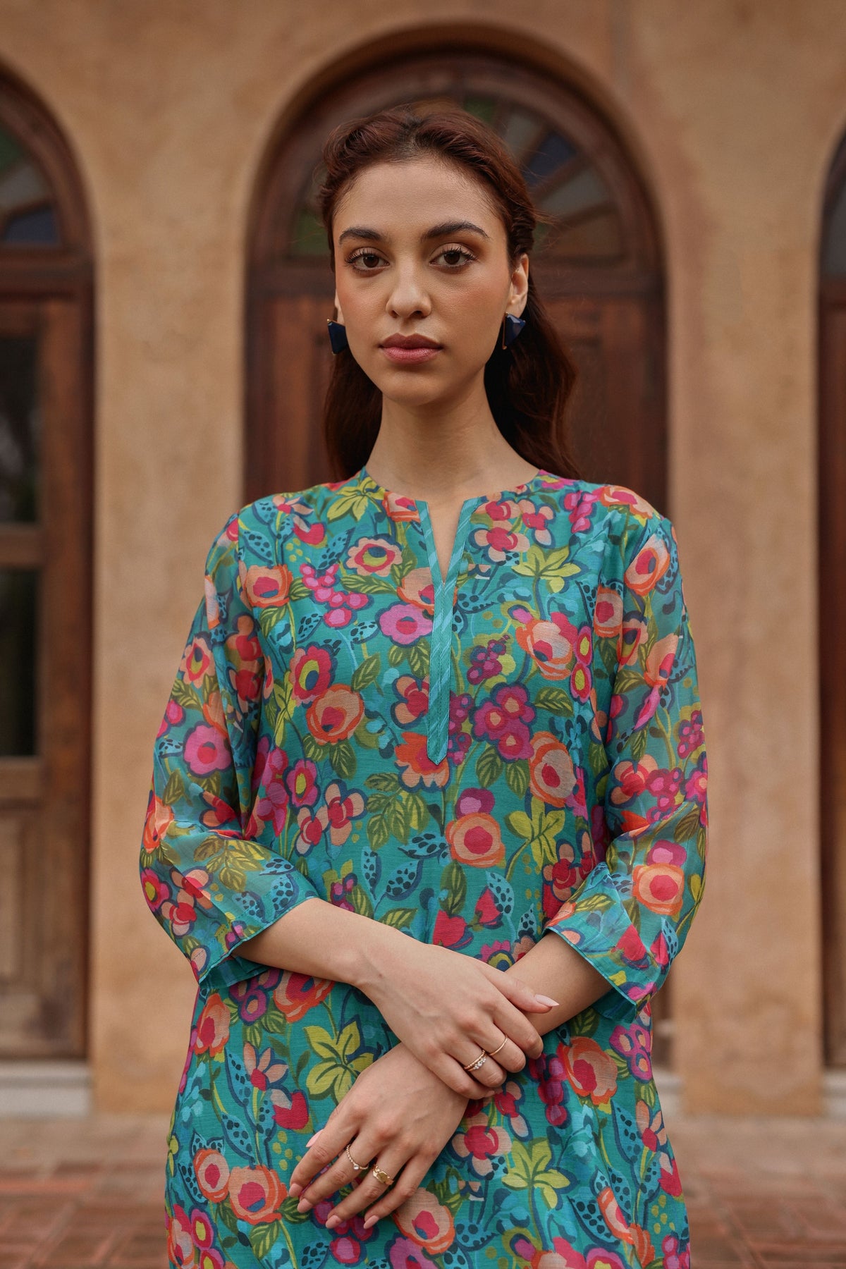 Bloom Teal Kurta Set