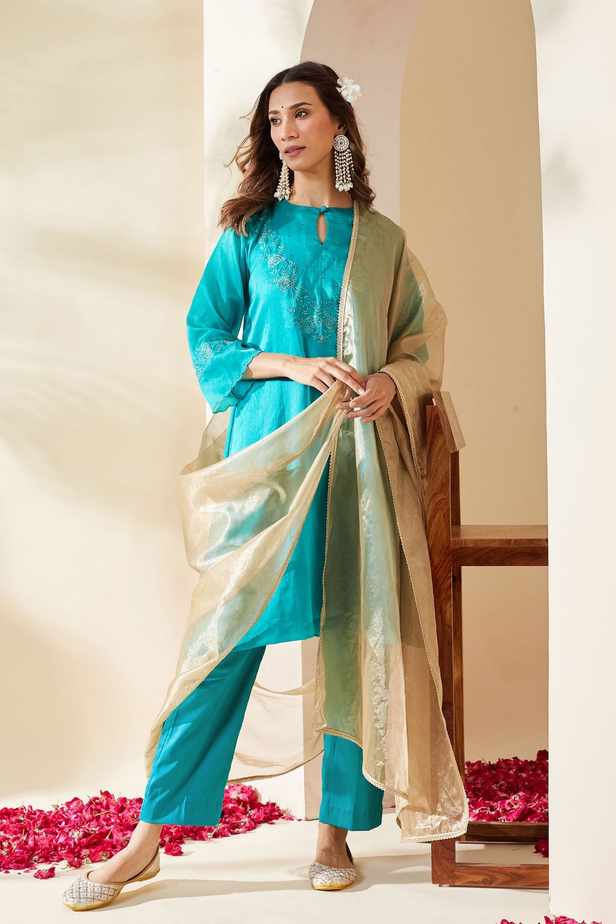 Turquoise Ruksaar Kurta Set