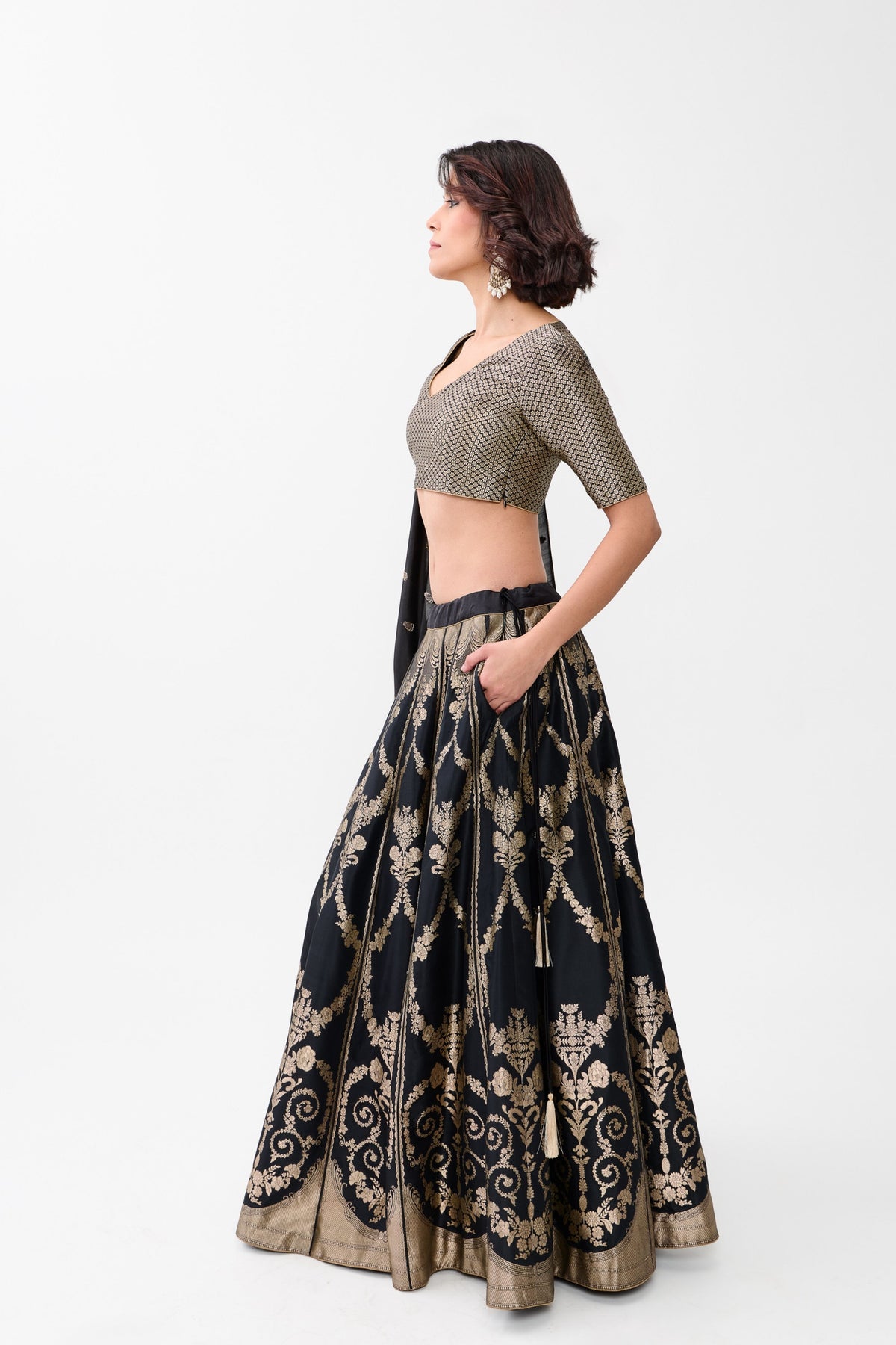 Black Madhumita Lehenga Set