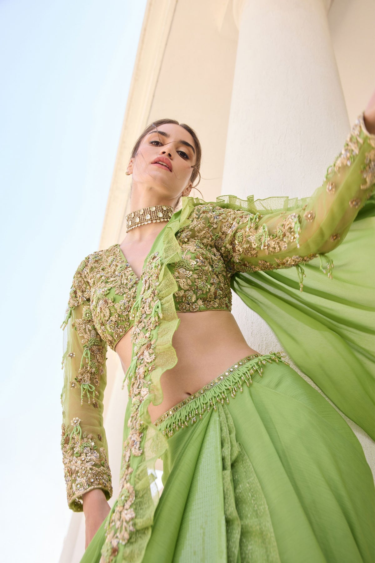 Lutus Draped Saree Set