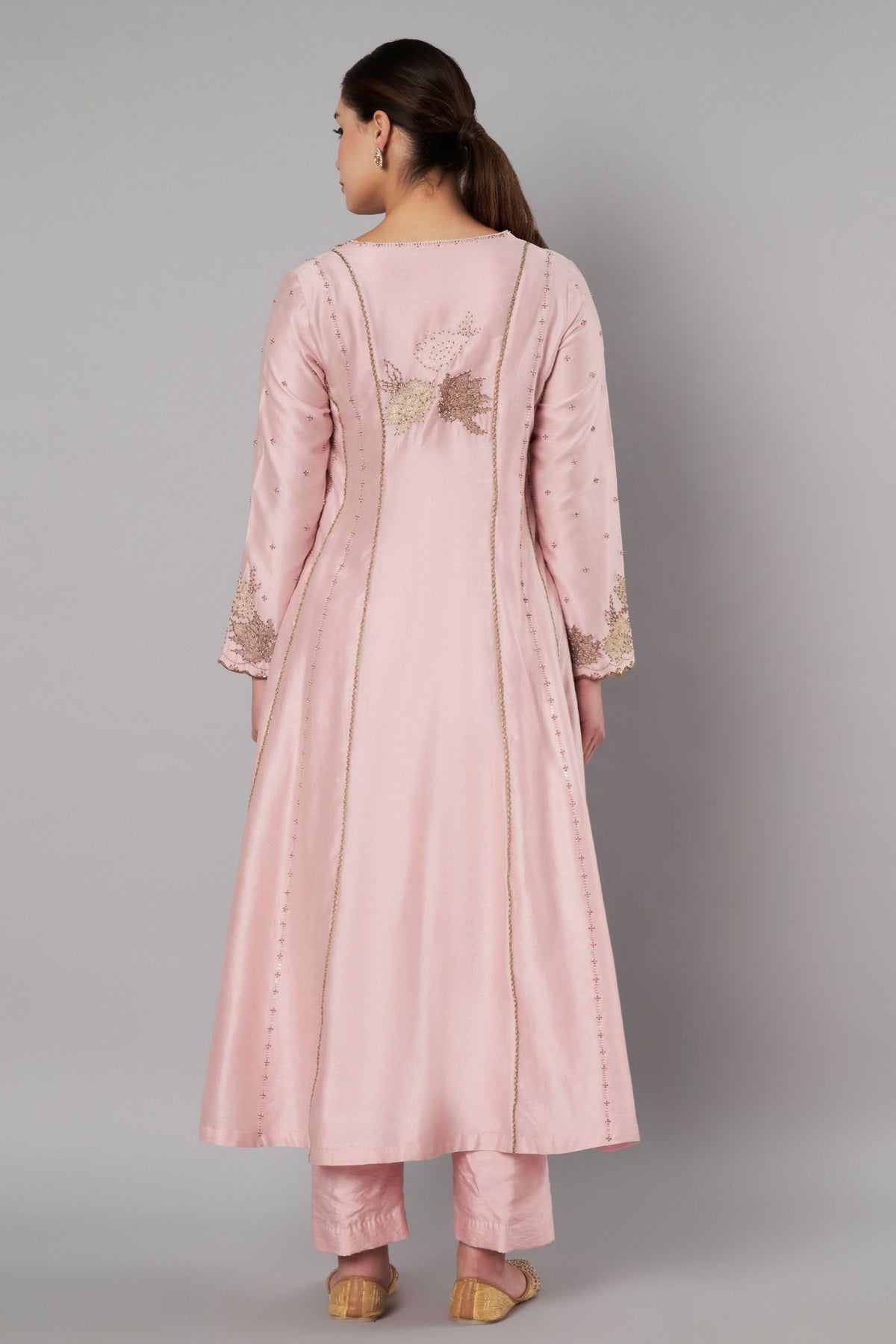 Spring Halo Muted Rose Anarkali Set