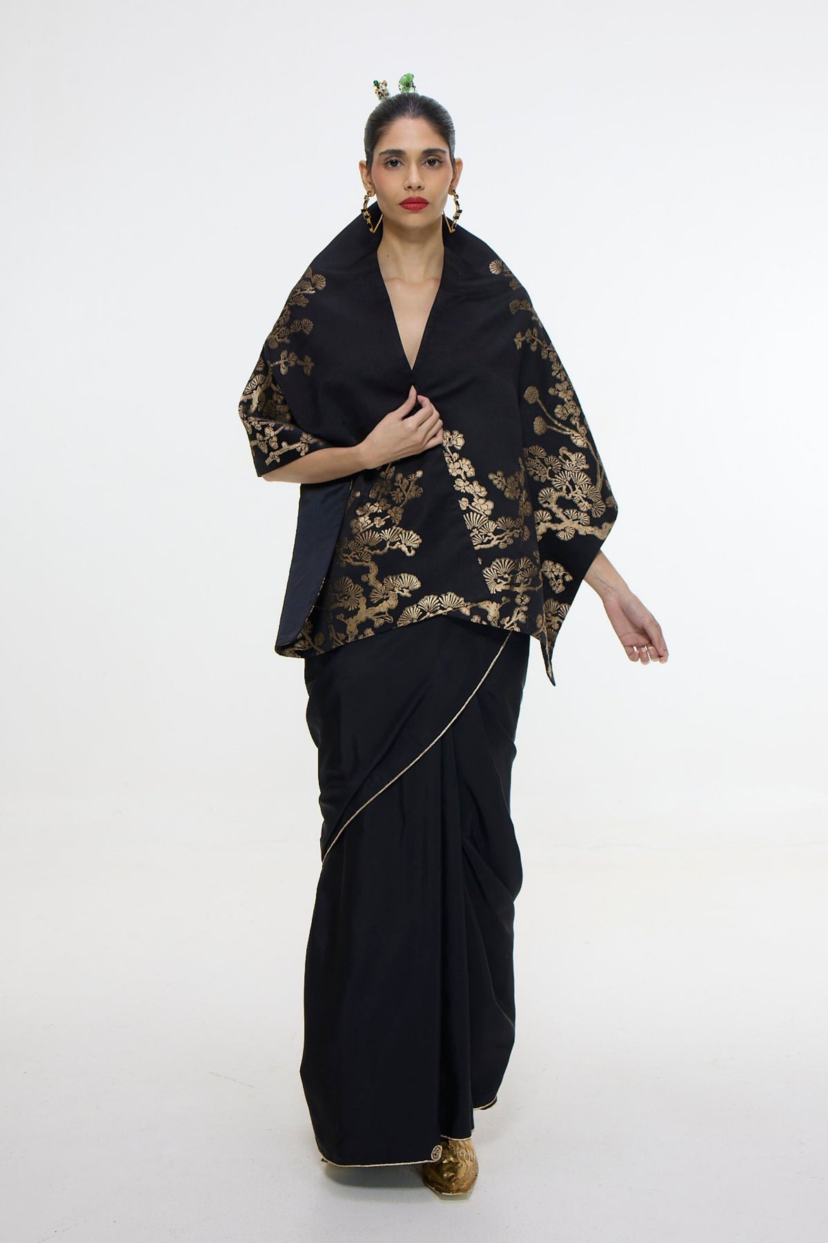 Handwoven Onyx Silk Shawl