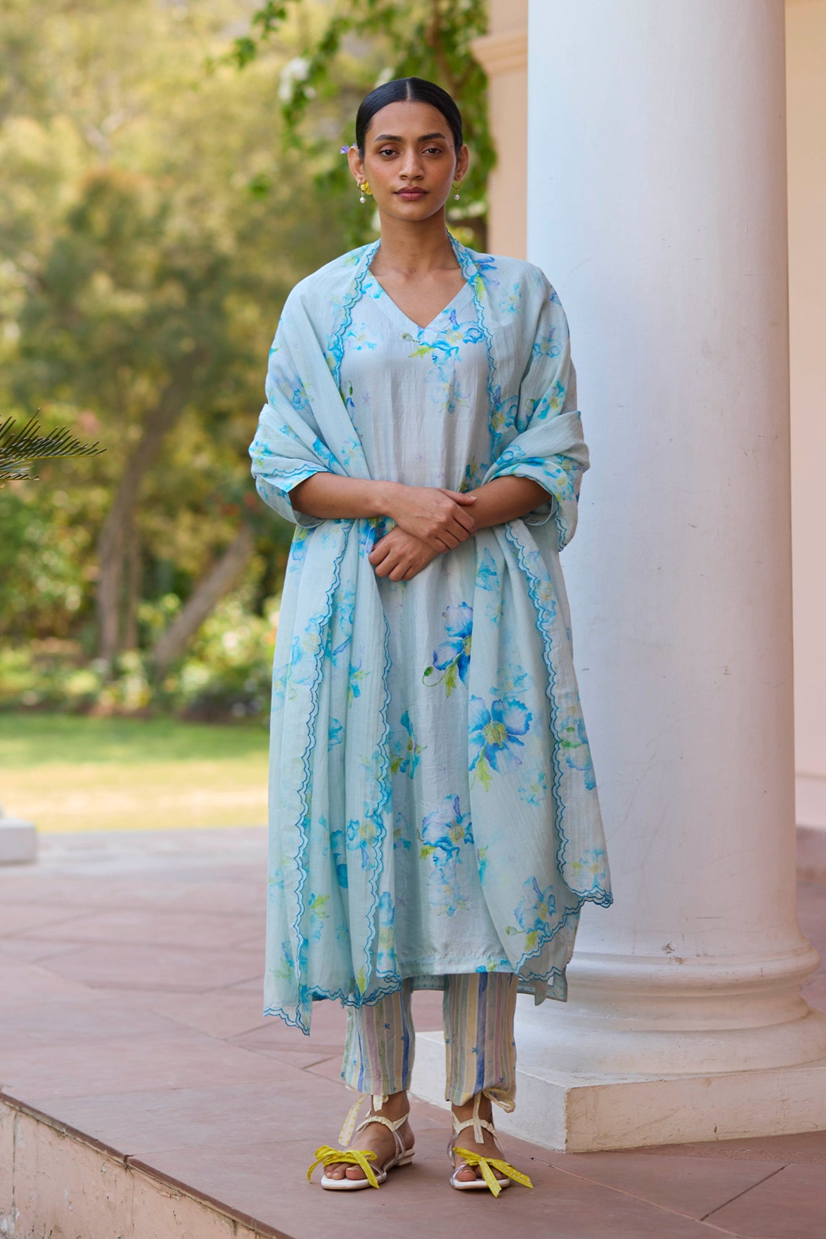 Dawn Poppy Blue Kurta Set