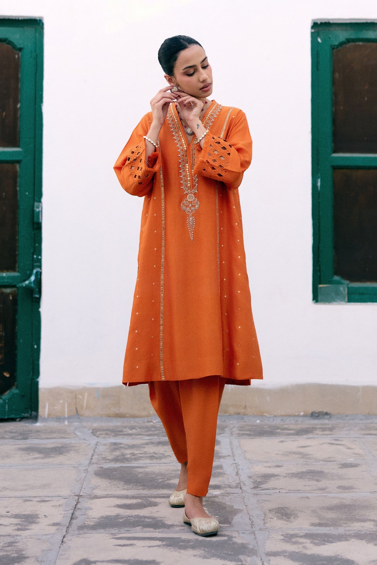 Saffron Kurta Set