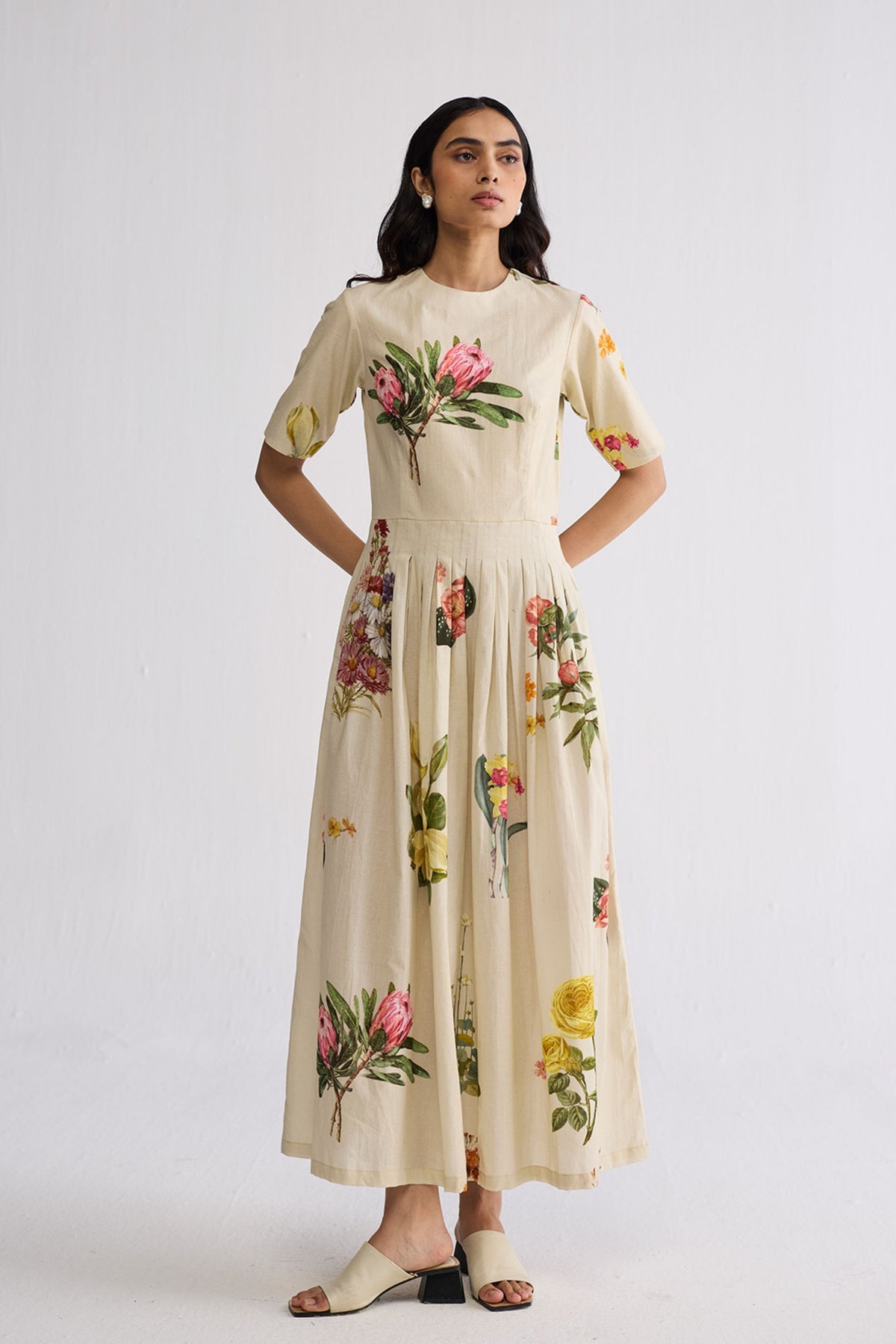Primavera Half Pleated Dress