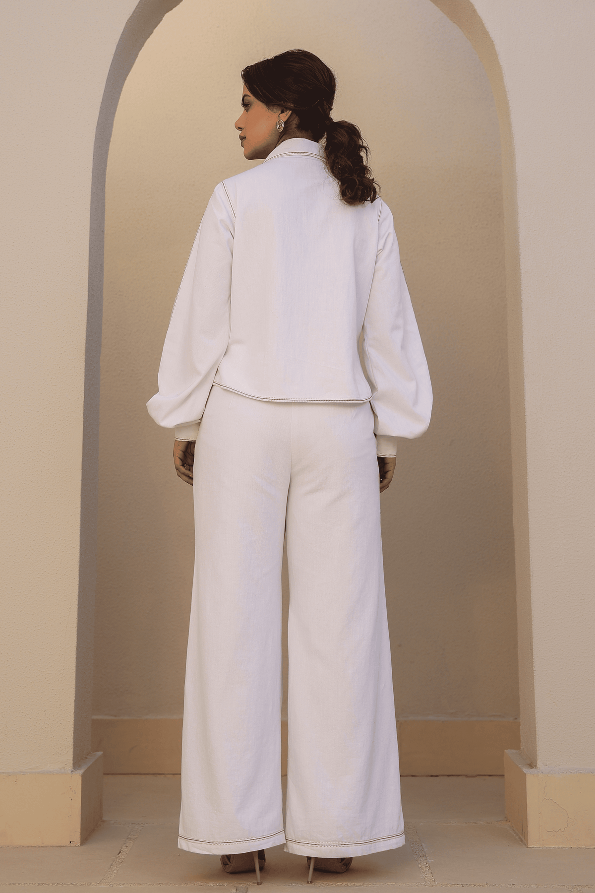 Azure Tie - up Co-ord Set in White