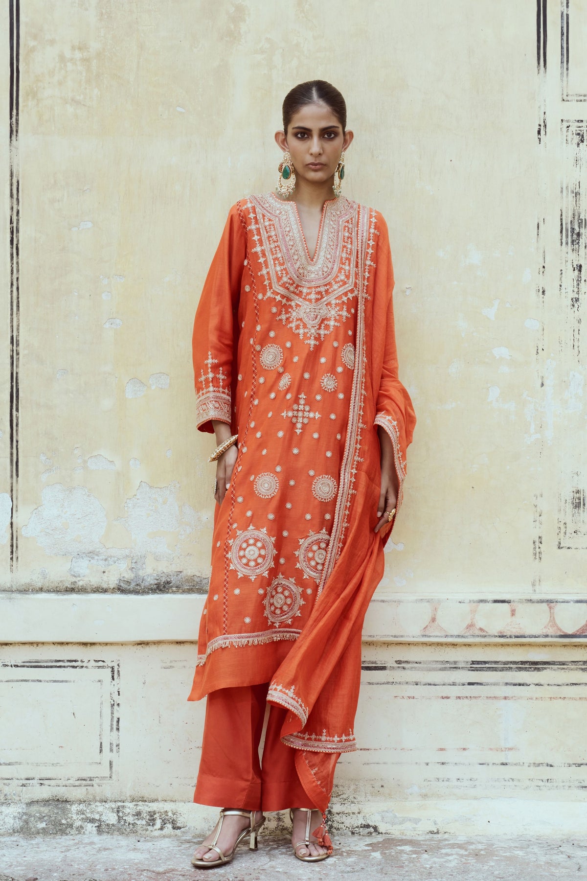 Kesariya Moon Kurta Set