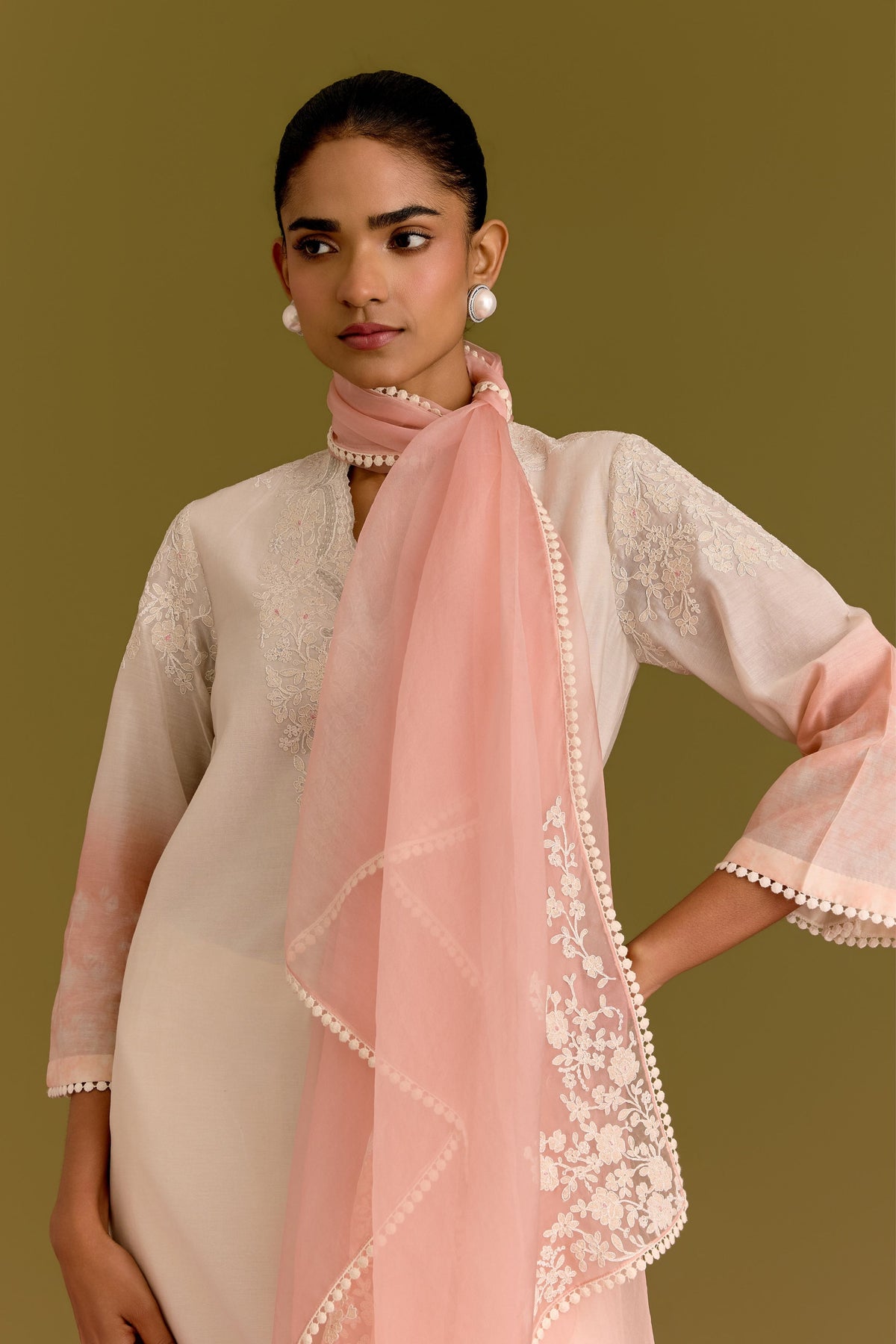 Ivory Pink Kurta Set