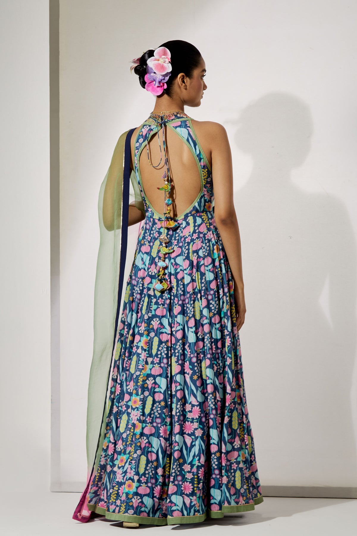 Midnight Bloom Anarkali Set