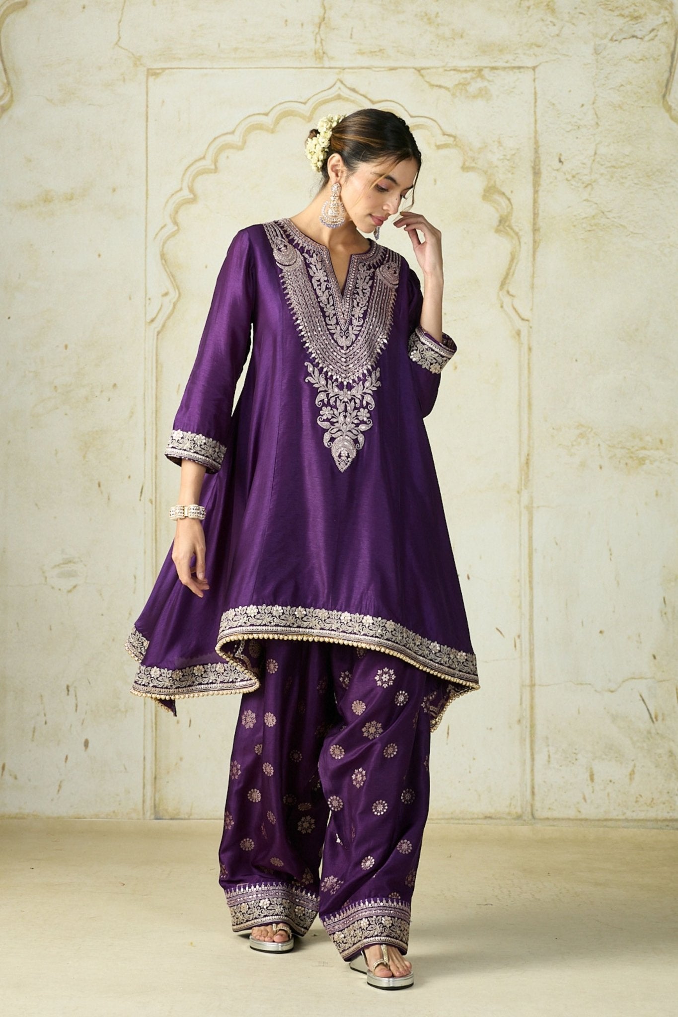 Purple Nadia Farshi Set - Gopi Vaid - Elahe