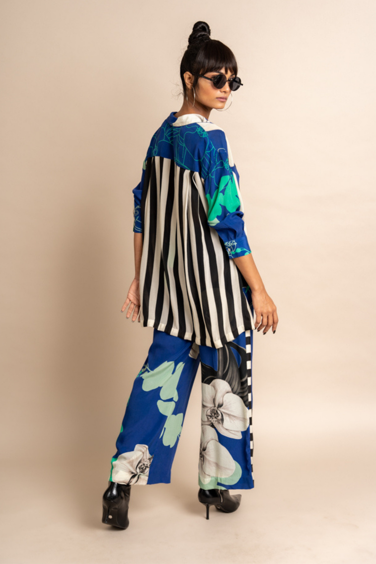 Cobalt Print Shirt With Pyjama