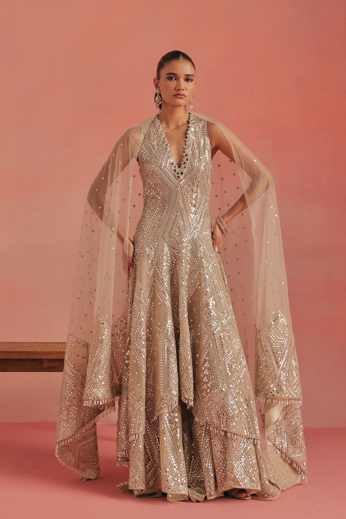Hi-Low Sherwani Jacket Set