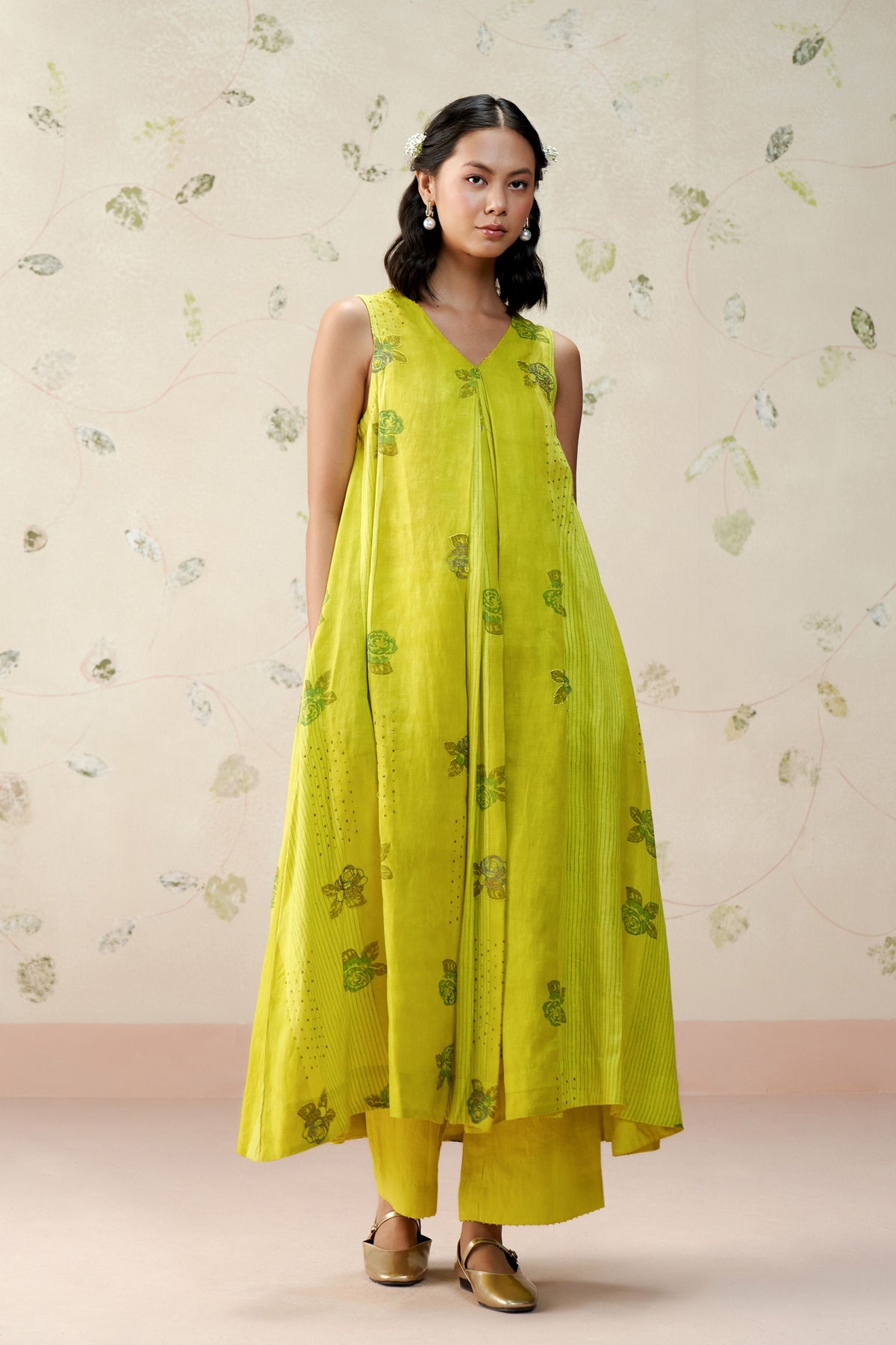 Eugenia Neon Green Kurta Set