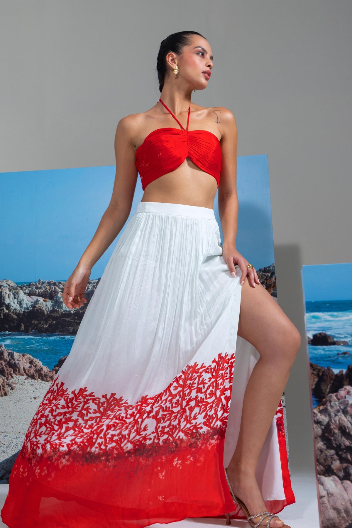 Catch Me Coral Skirt Set