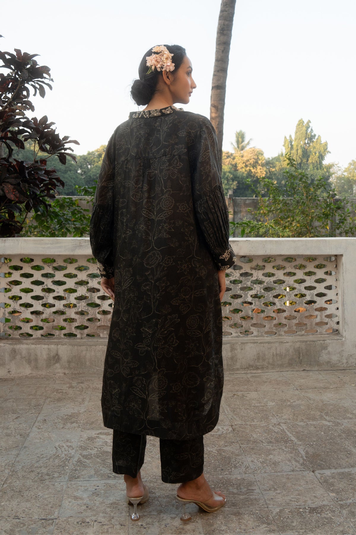 Black Deer Printed Kurta Set
